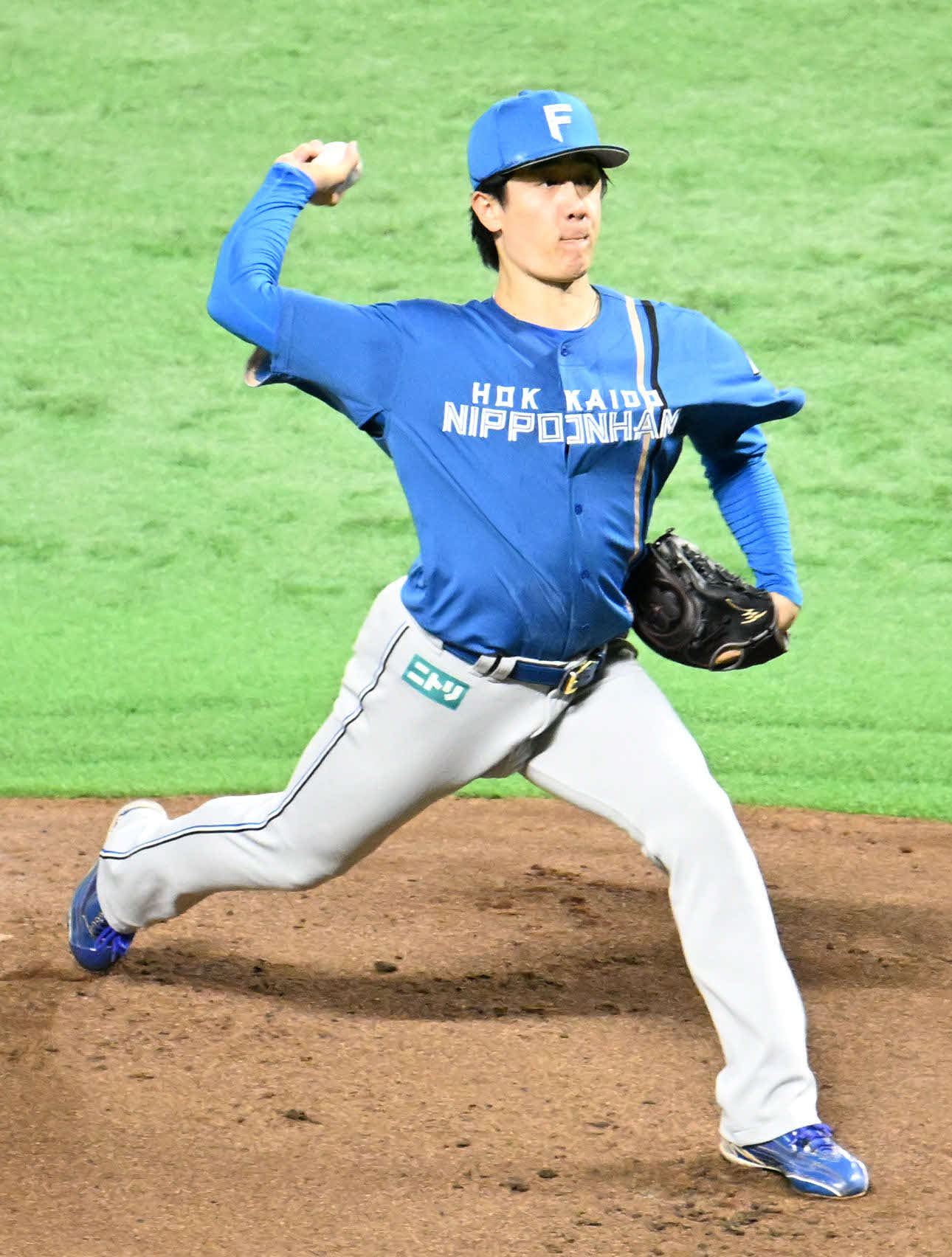 ソフトバンク対日本ハム　日本ハム先発の北山（撮影・林敢治）