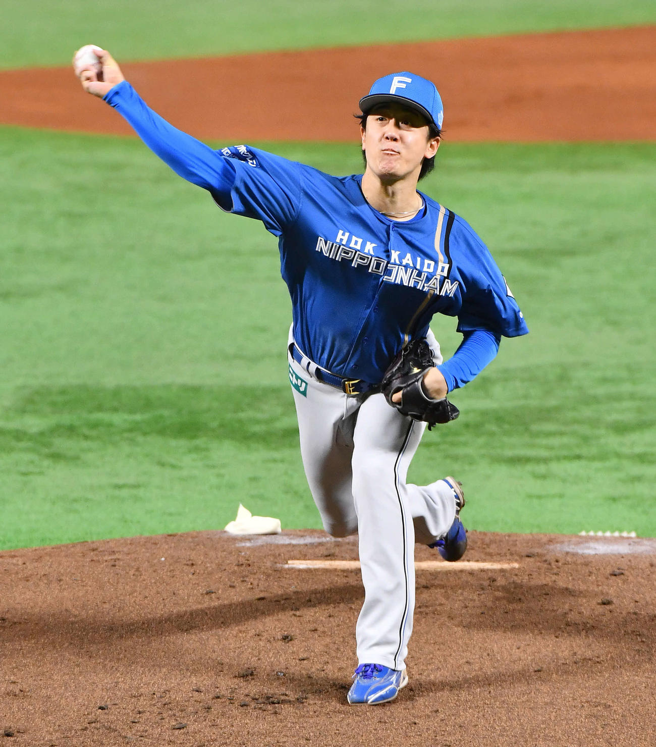 ソフトバンク対日本ハム　日本ハム先発の北山（撮影・岩下翔太）