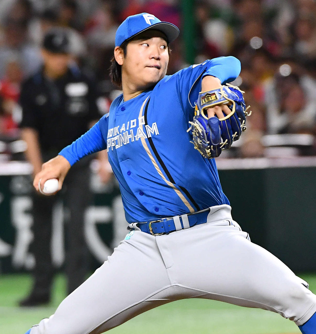 ソフトバンク対日本ハム　日本ハム先発の古林睿煬（撮影・岩下翔太）
