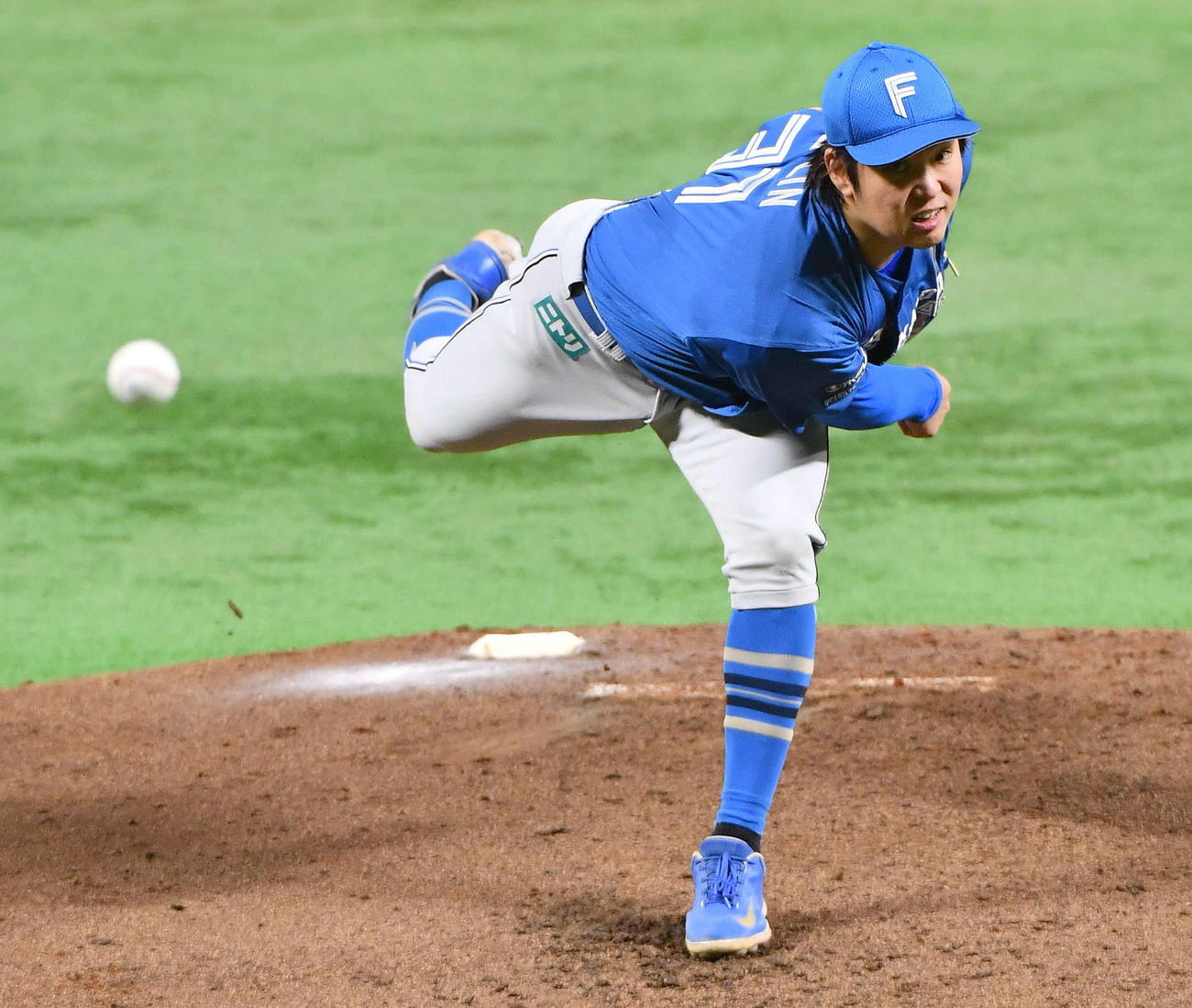 ソフトバンク対日本ハム　日本ハム先発の古林睿煬（撮影・岩下翔太）