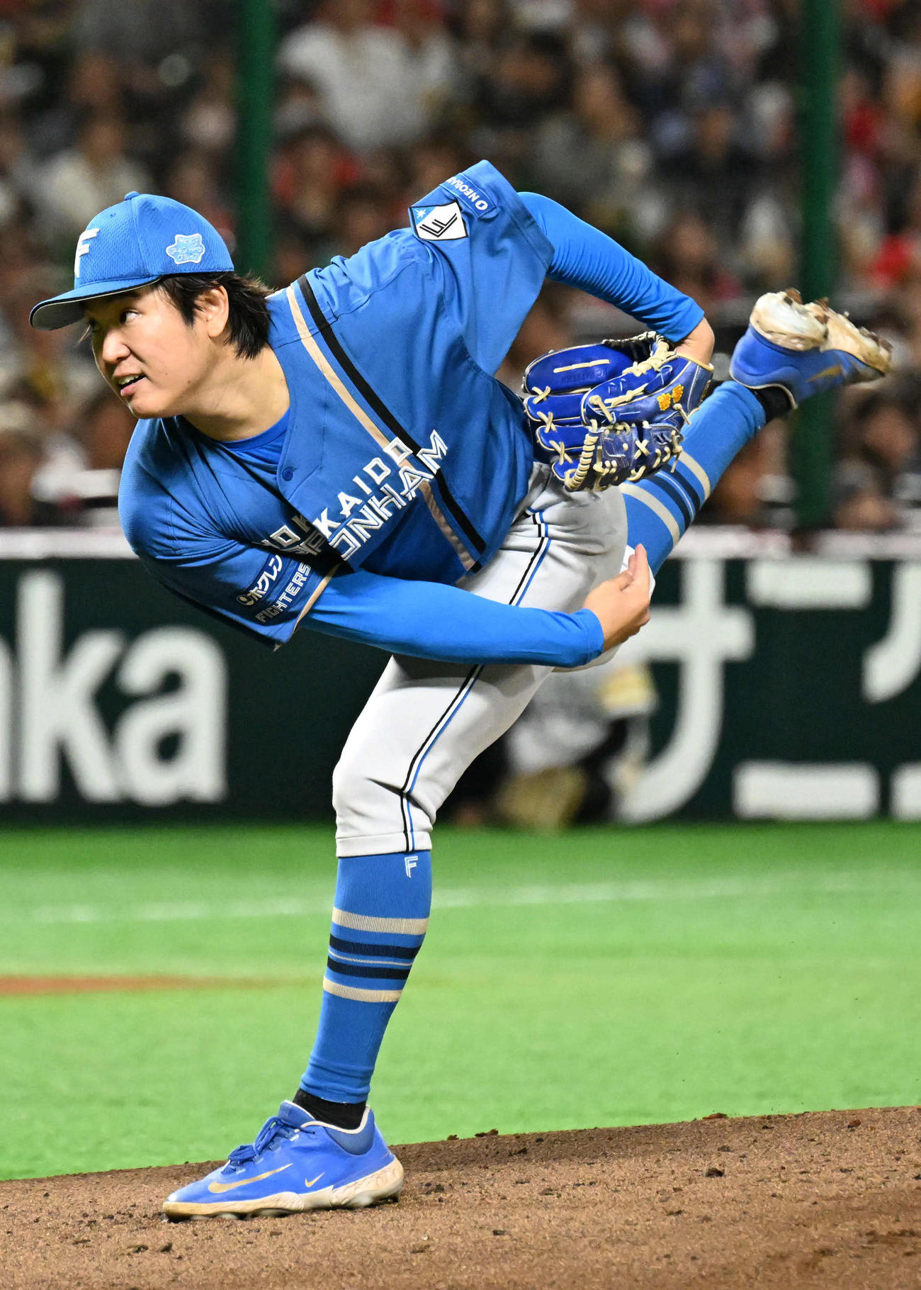 ソフトバンク対日本ハム　日本ハム先発の古林睿煬（撮影・林敢治）