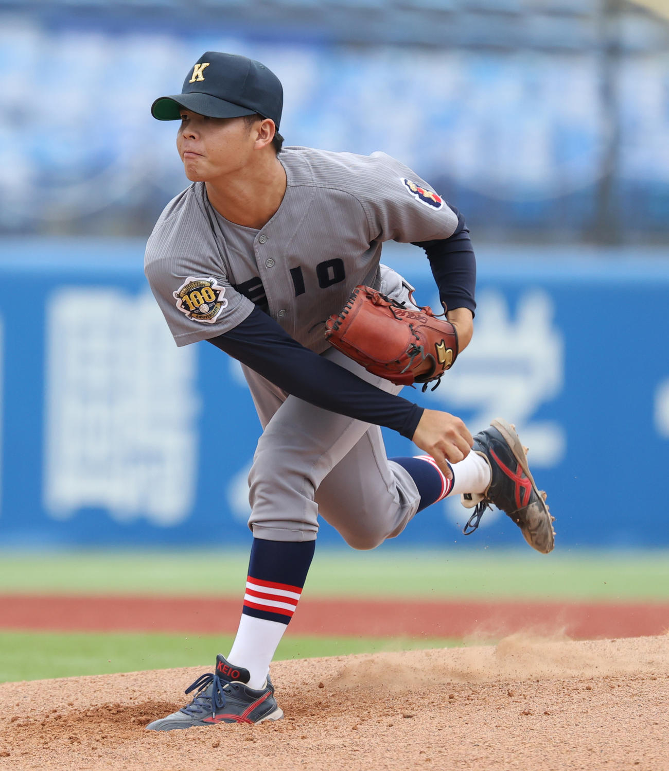 慶大対立大　先発した慶大・外丸（撮影・柴田隆二）