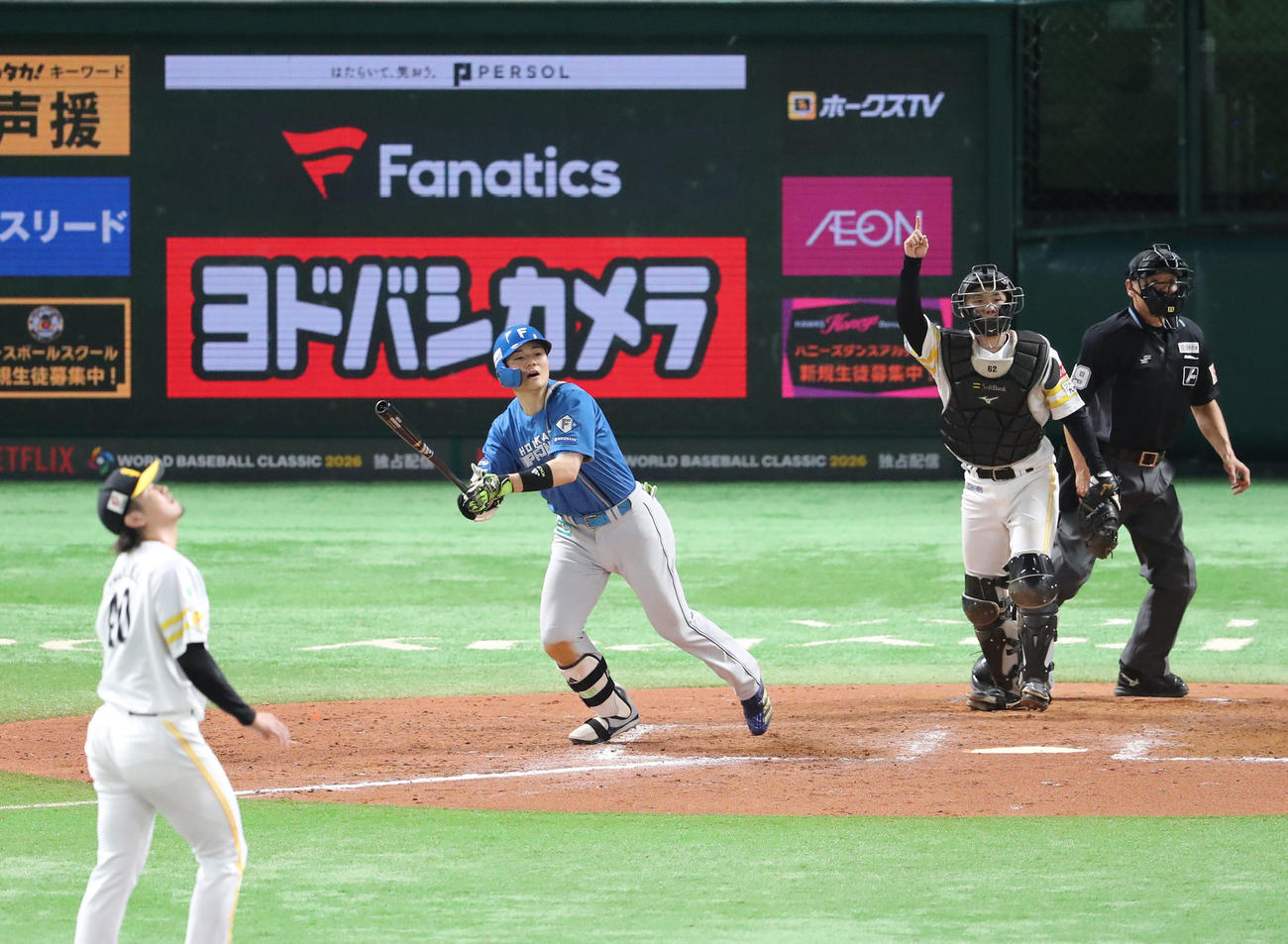 ソフトバンク対日本ハム　9回表日本ハム2死、清宮幸は左飛に終わる（撮影・梅根麻紀）