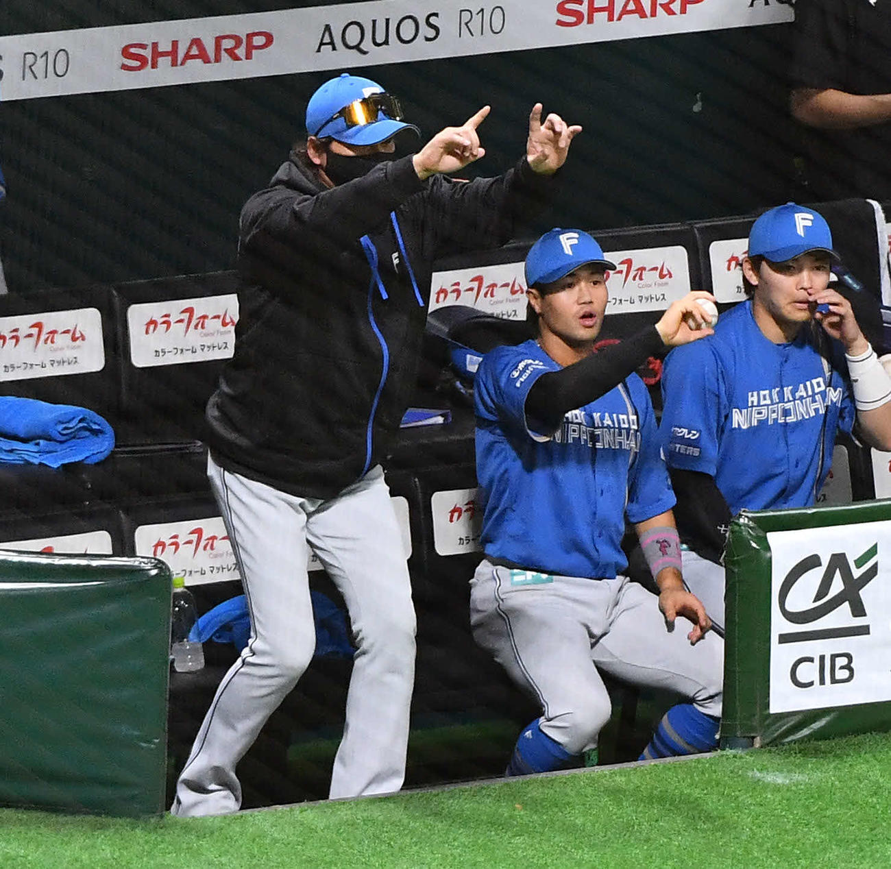 ソフトバンク対日本ハム　5回裏ソフトバンク2死一、二塁、周東の遊ゴロで一塁走者・牧原大の二塁セーフの判定にリクエストをする新庄監督（撮影・岩下翔太）
