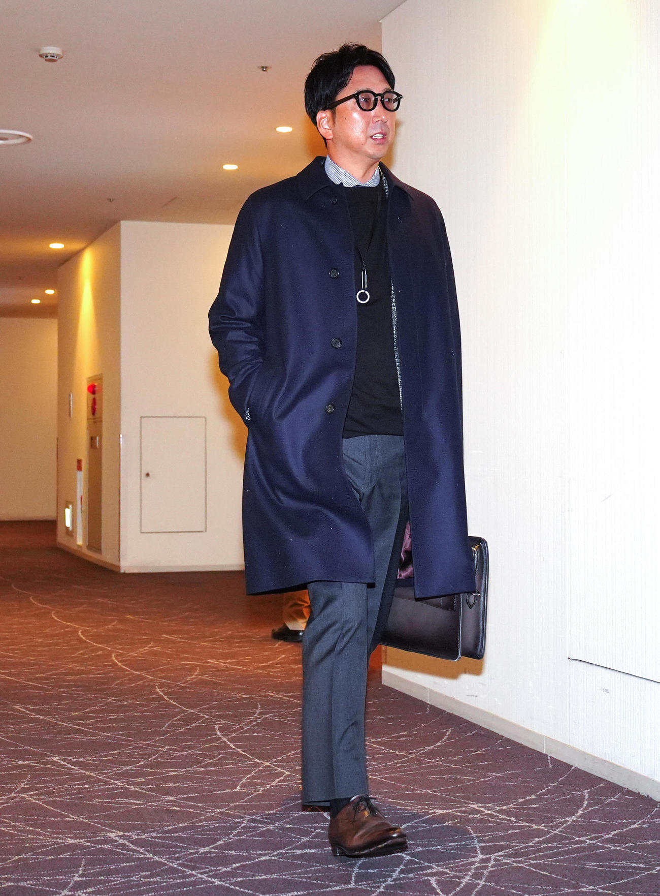 スカウト会議に出席する阪神藤川監督（撮影・垰建太）