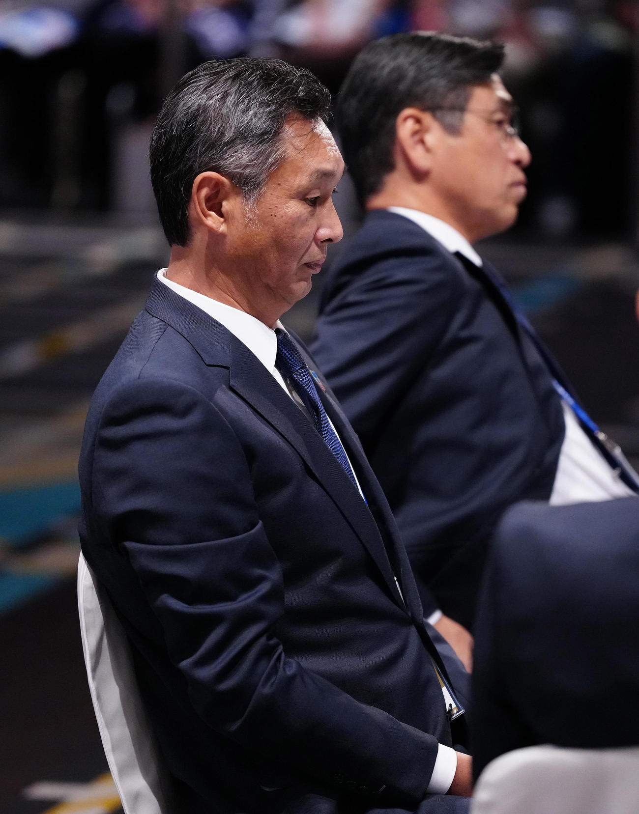 ドラフト会議に臨む西武西口監督（撮影・鈴木みどり）