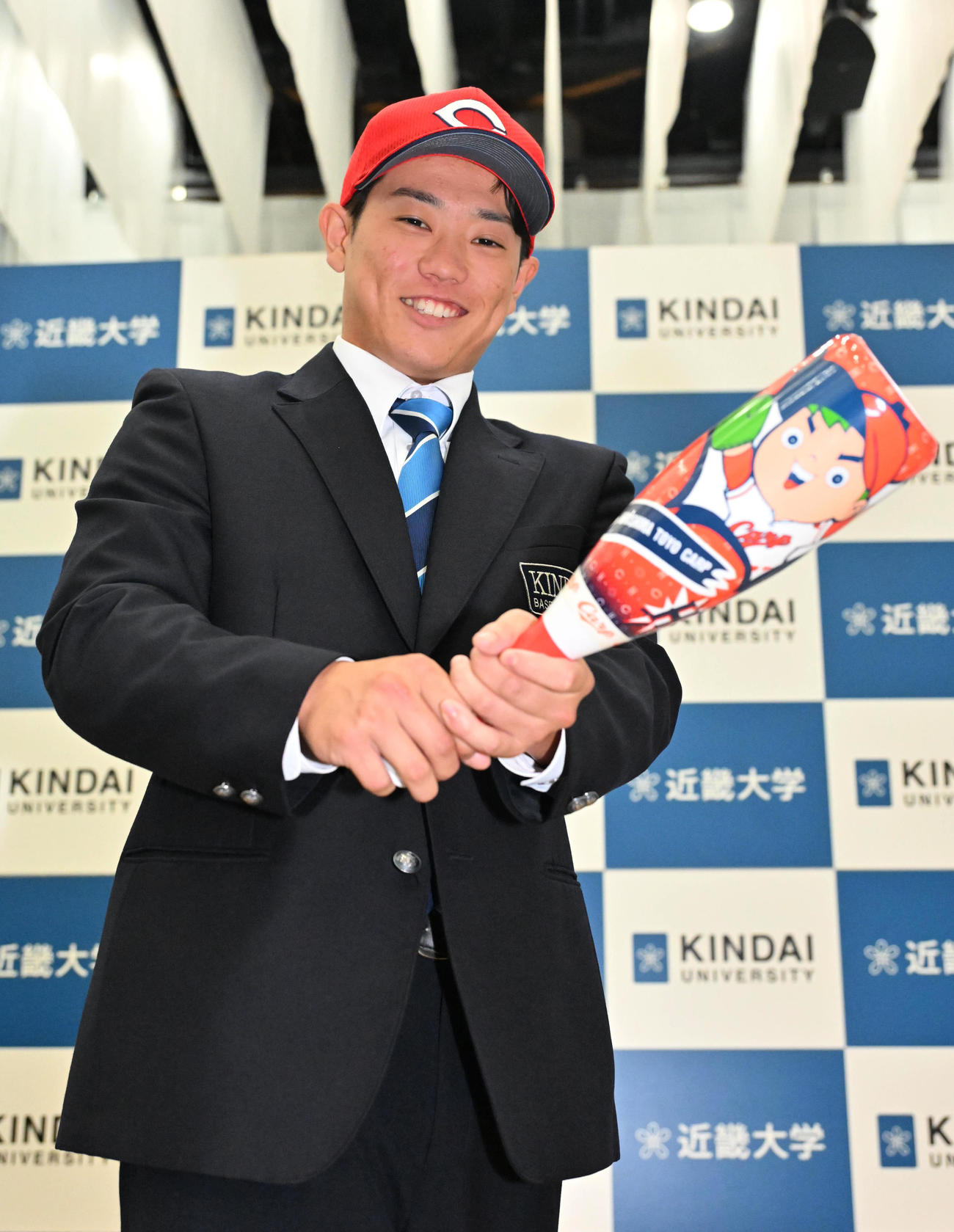 広島からドラフト3位指名を受けた近畿大学の勝田成（撮影・石井愛子）