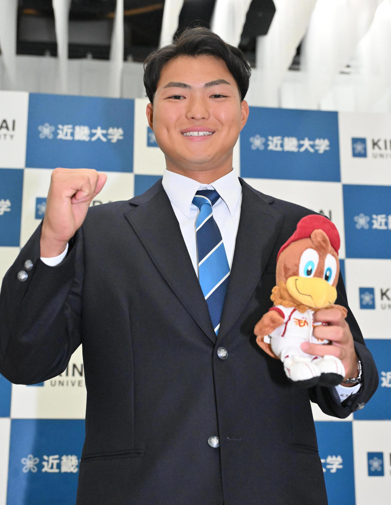 楽天からドラフト7位指名を受けた近大・阪上（撮影・石井愛子）