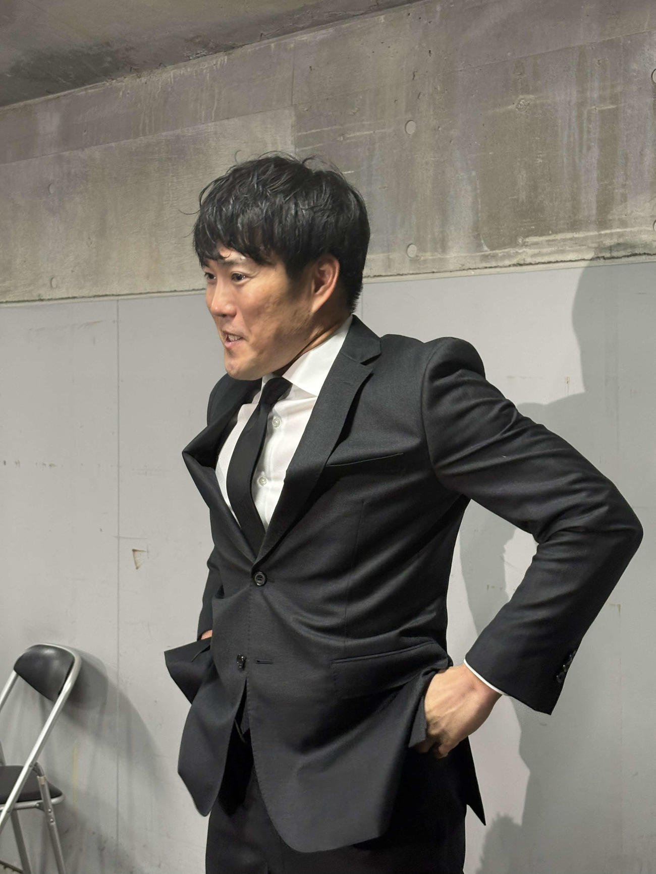 戦力外通告を受けた広島磯村嘉孝捕手（撮影・前原淳）＝2025年10月25日、マツダスタジアム