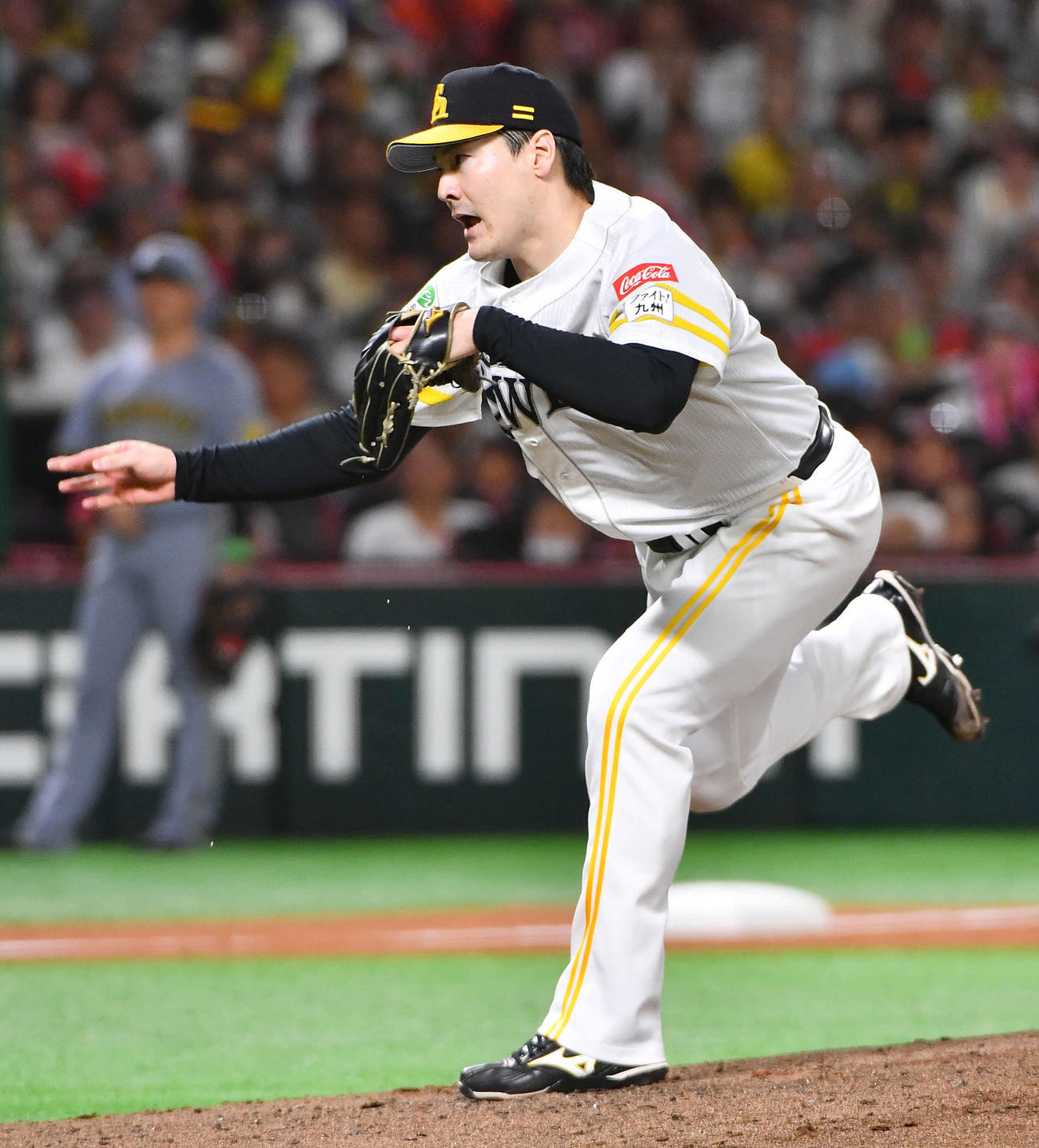 ソフトバンク対阪神　ソフトバンク先発の有原（撮影・岩下翔太）