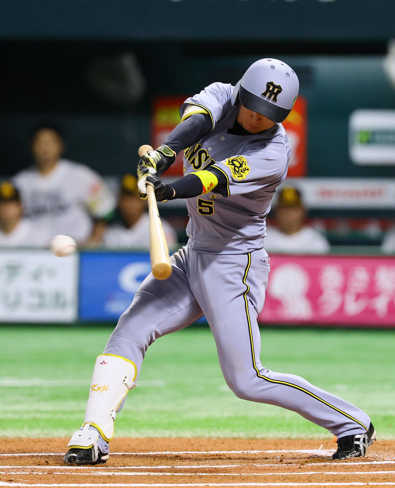 ソフトバンク対阪神　6回表阪神無死、近本は中前打を放つ（撮影・藤尾明華）