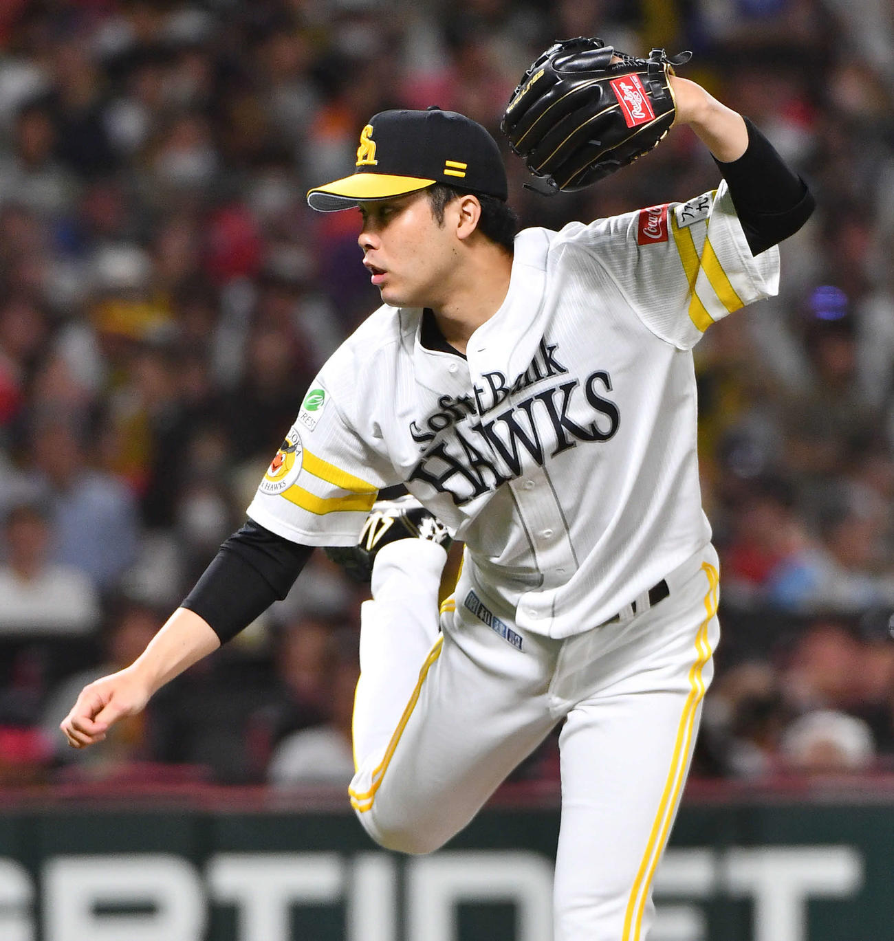 ソフトバンク対阪神　7回表から登板した、ソフトバンク2番手の藤井（撮影・岩下翔太）