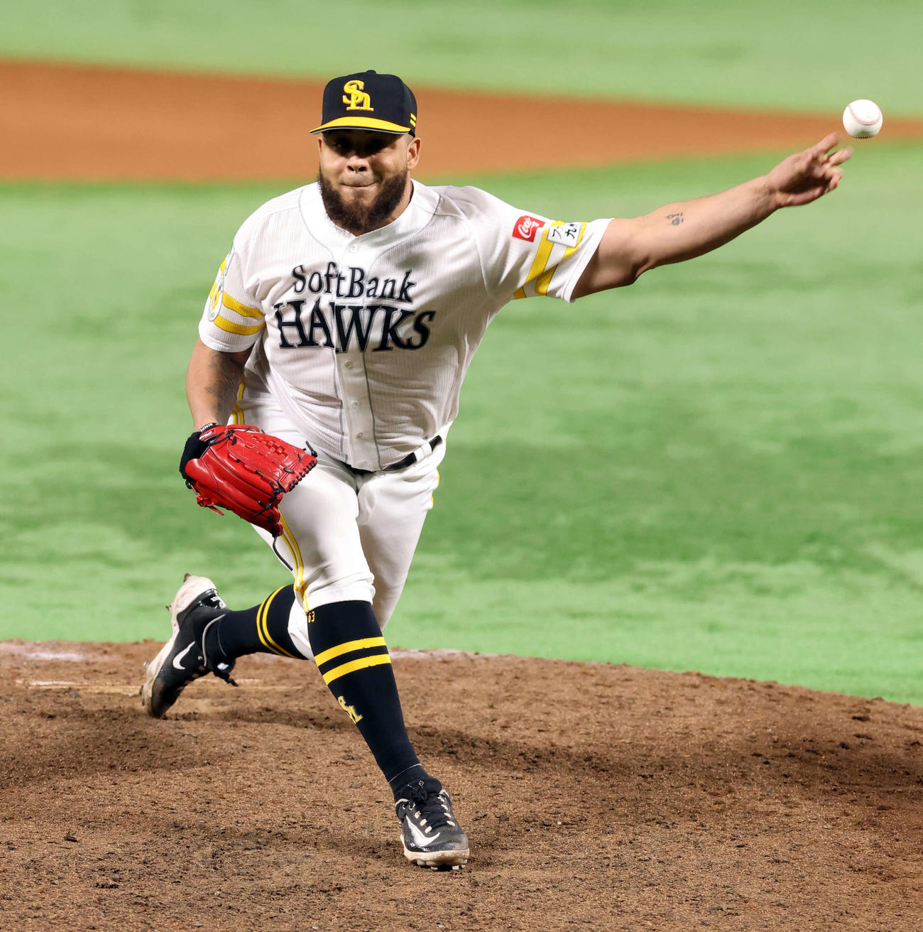 ソフトバンク対阪神　7回表阪神の攻撃を抑えたヘルナンデス（撮影・浅見桂子）