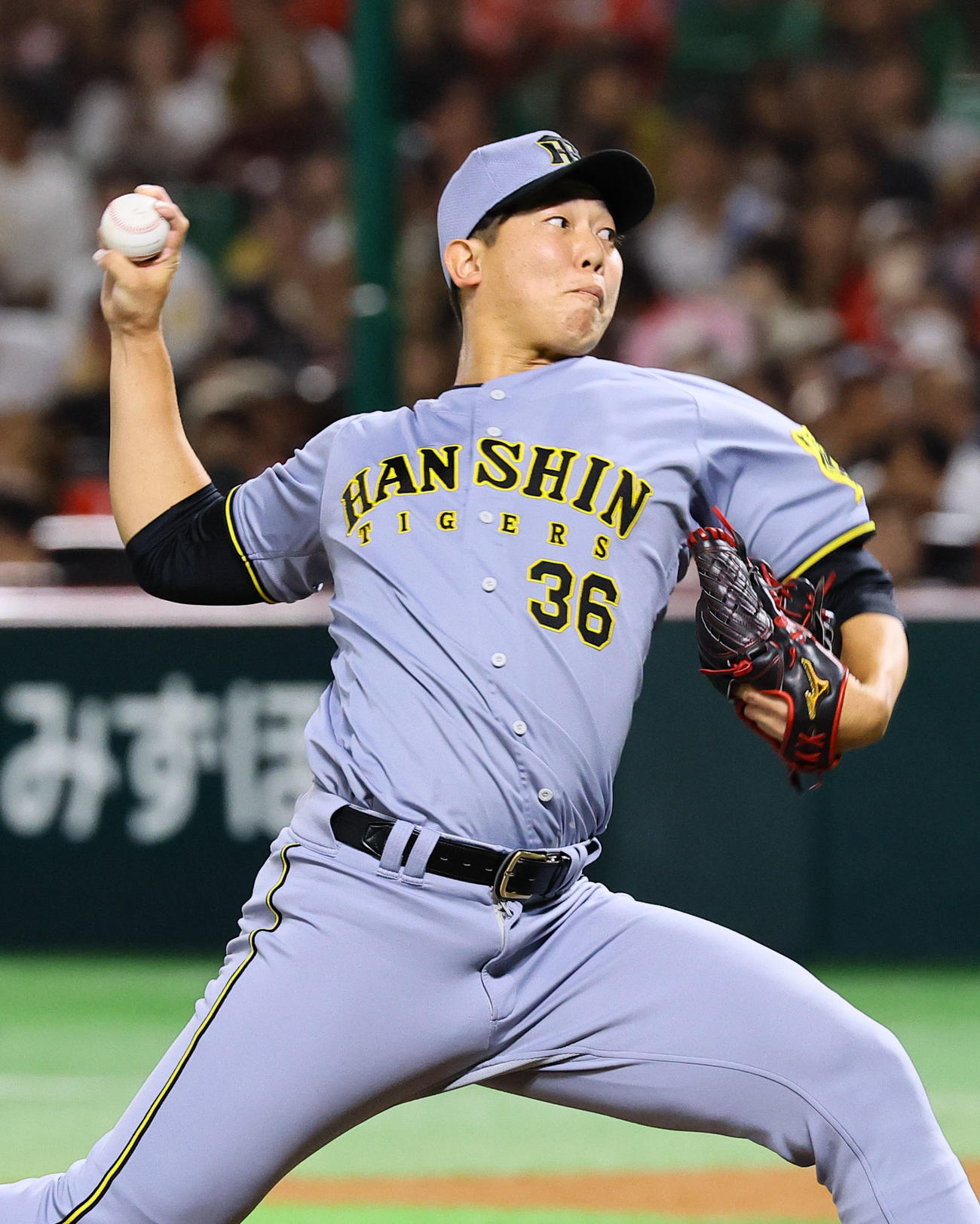 ソフトバンク対阪神　8回、6番手で登板した阪神畠（撮影・藤尾明華）