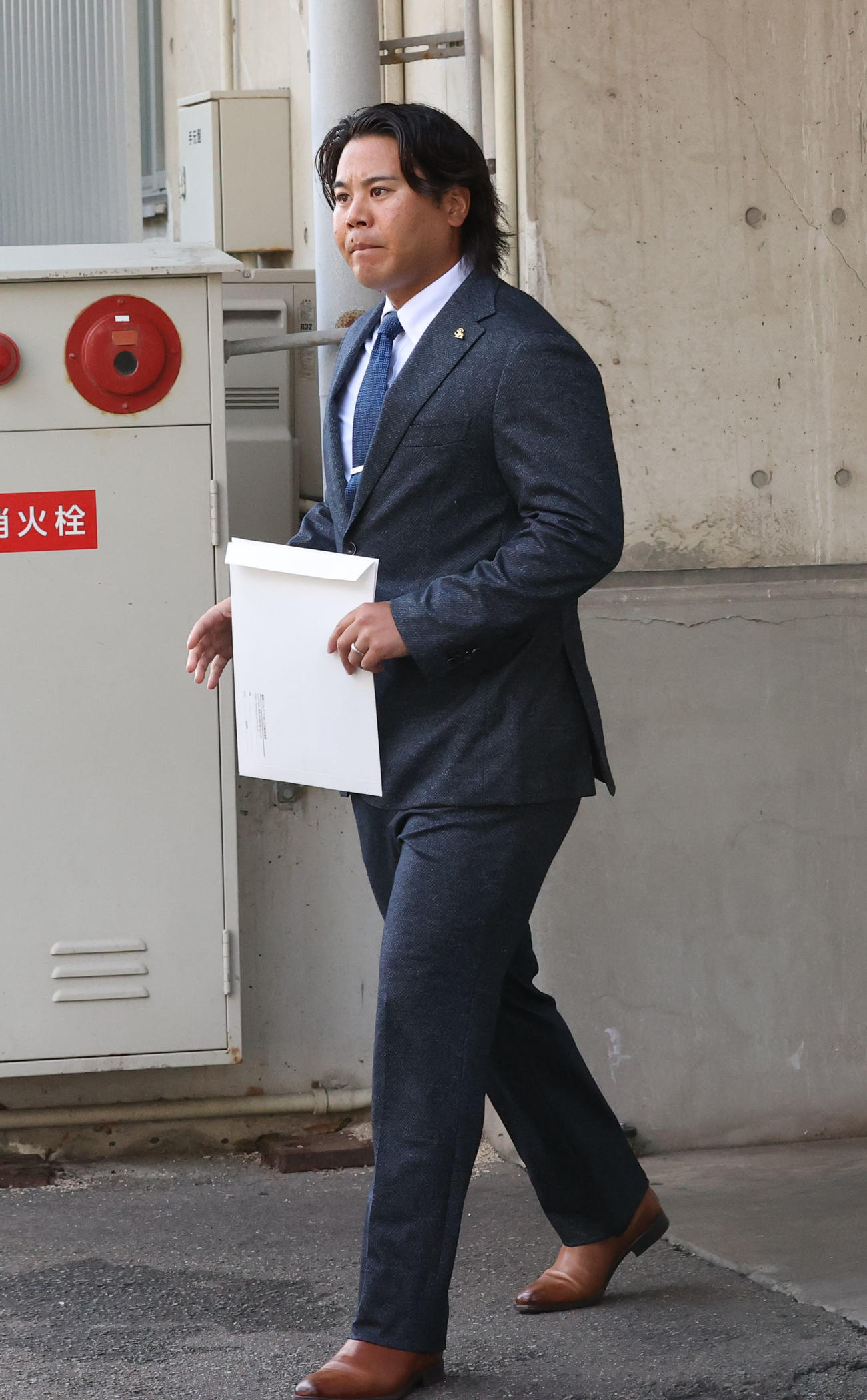 戦力外通告を受けた浜口（撮影・梅根麻紀）