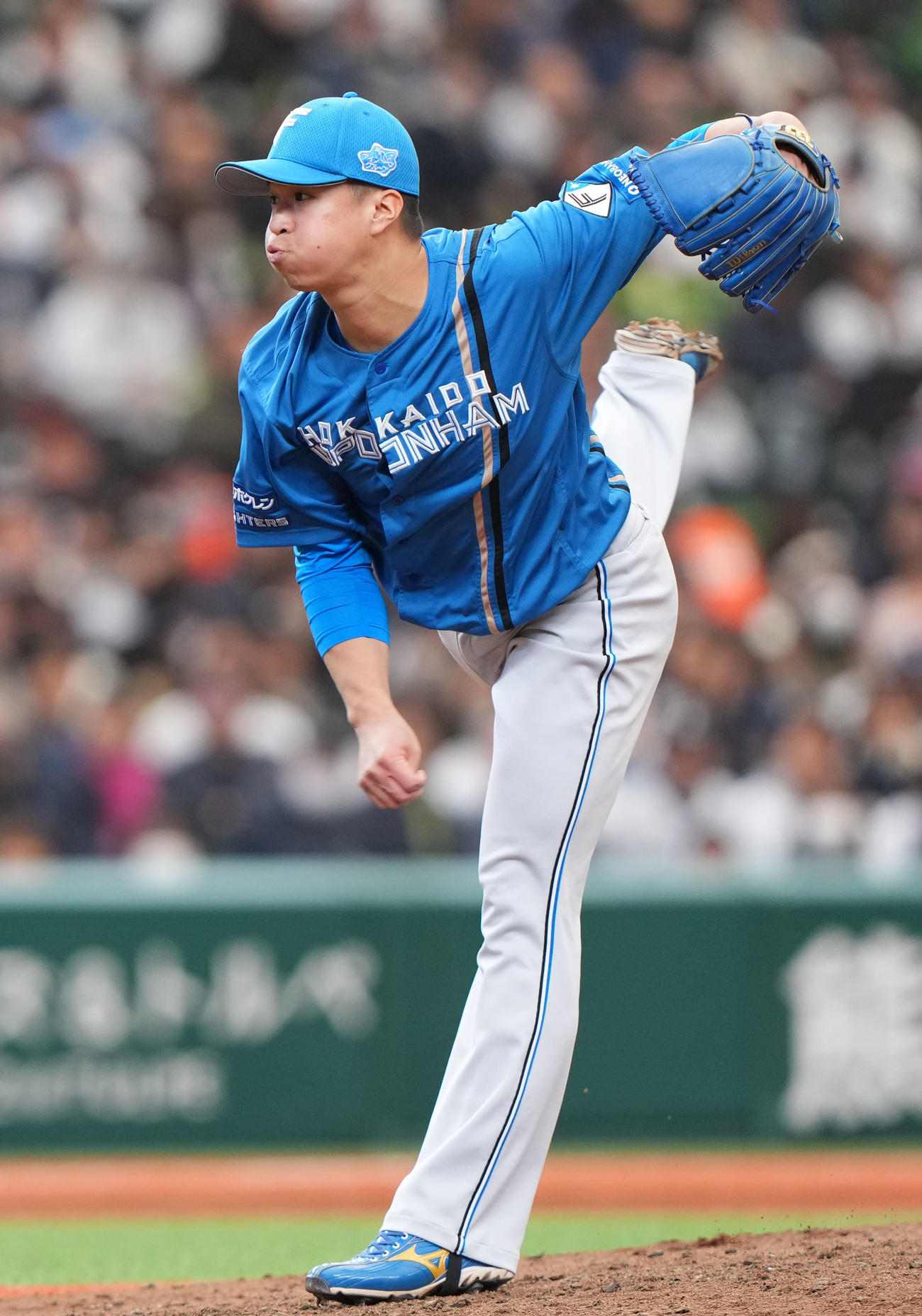 西武対日本ハム　6回裏から登板した日本ハム松岡（撮影・横山健太）