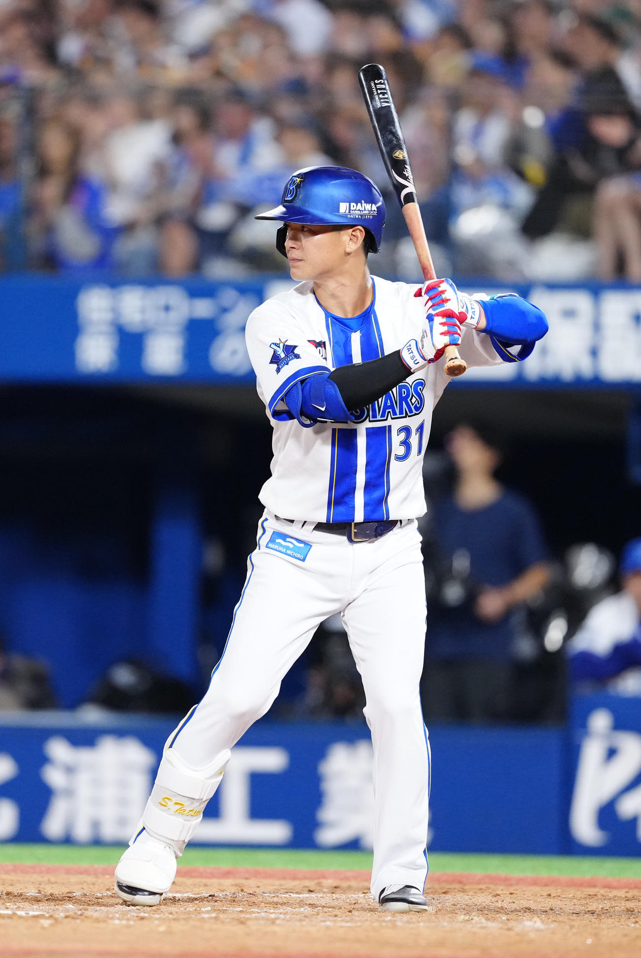 2025年9月30日、ヤクルト戦で打席に立つDeNA柴田竜拓