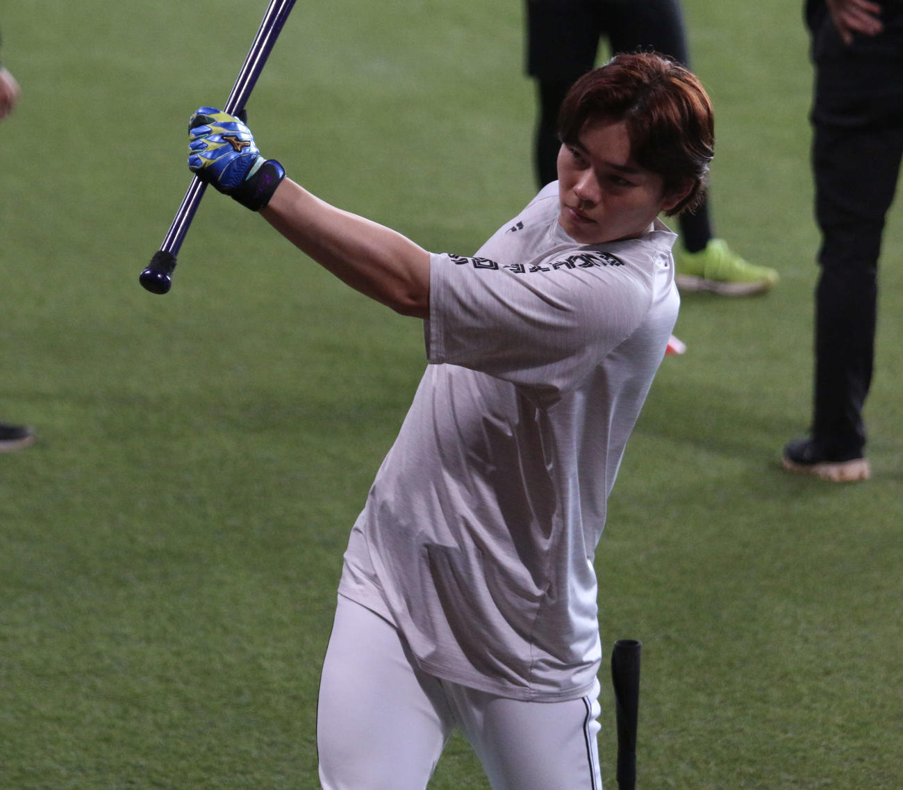 エスコンフィールドで秋季練習に参加した日本ハム田宮（撮影・木下大輔）