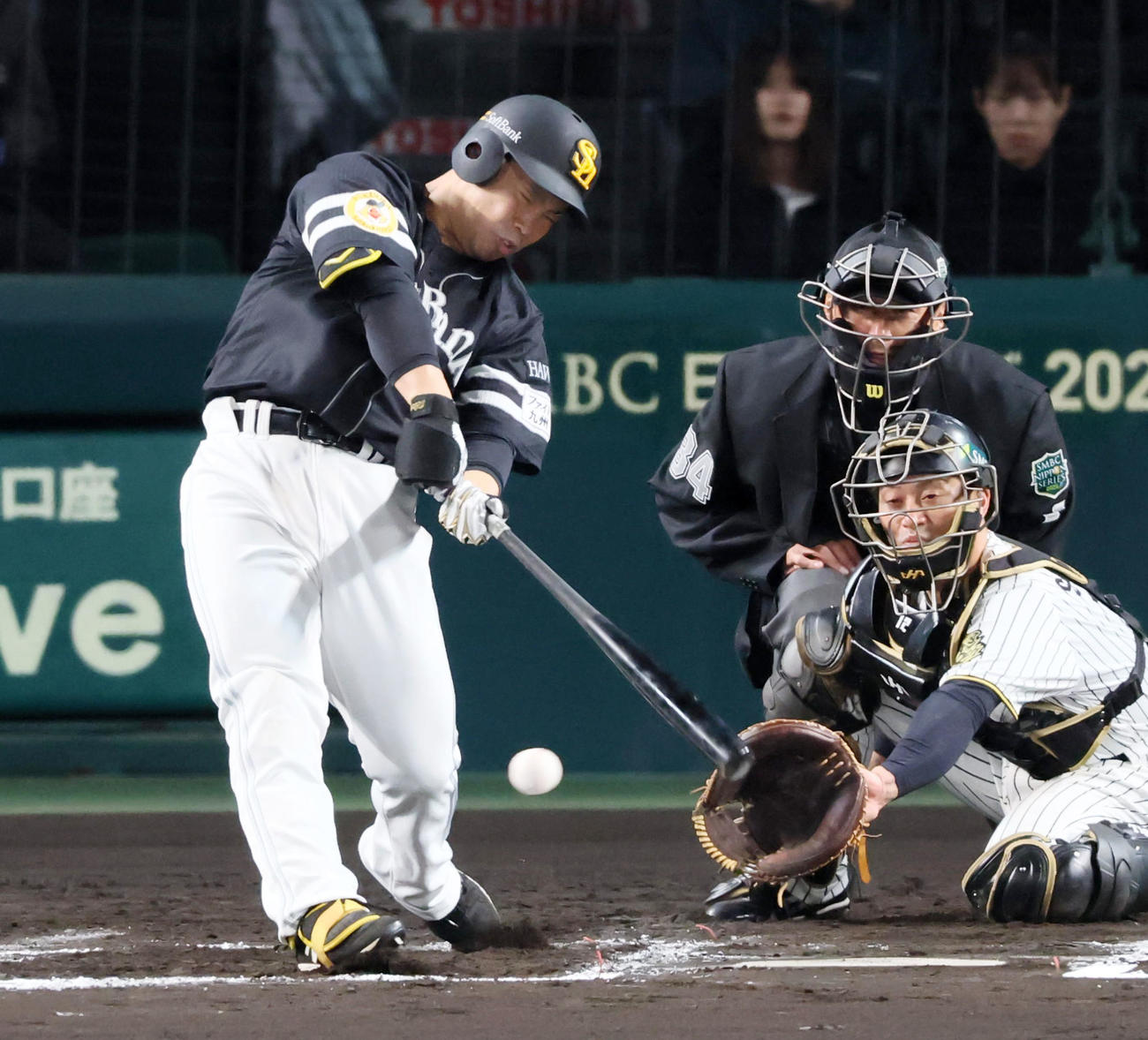 阪神対ソフトバンク　6回表ソフトバンク2死二塁、代打近藤は右前適時打を放つ（撮影・加藤哉）