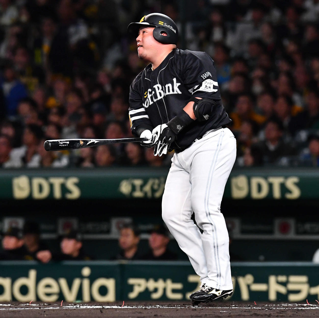 阪神対ソフトバンク　2回表ソフトバンク無死、山川は先制の中越え本塁打を放つ（撮影・岩下翔太）