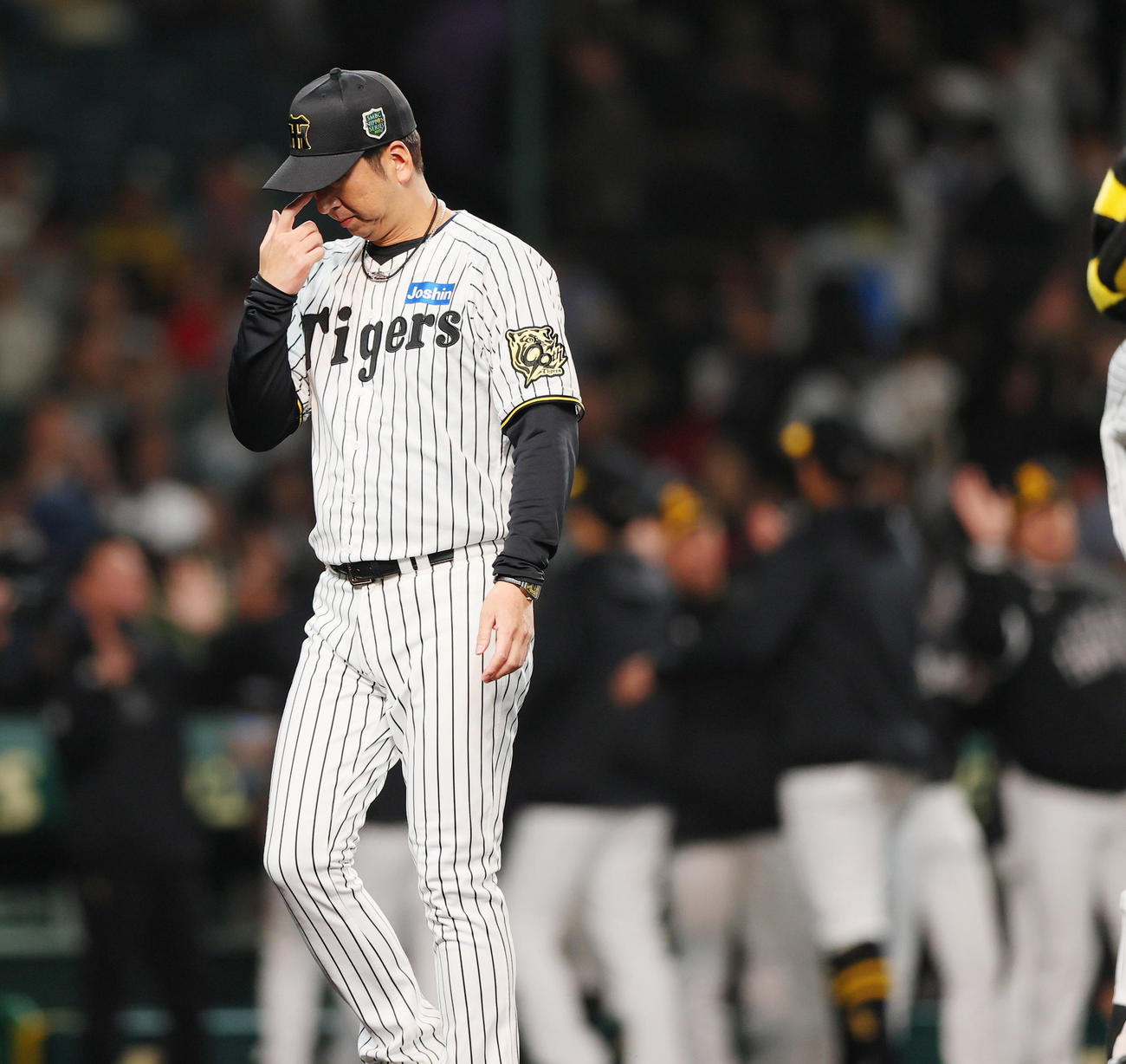阪神対ソフトバンク　ソフトバンクに敗れた藤川監督はファンにあいさつし引き揚げる（撮影・上山淳一）