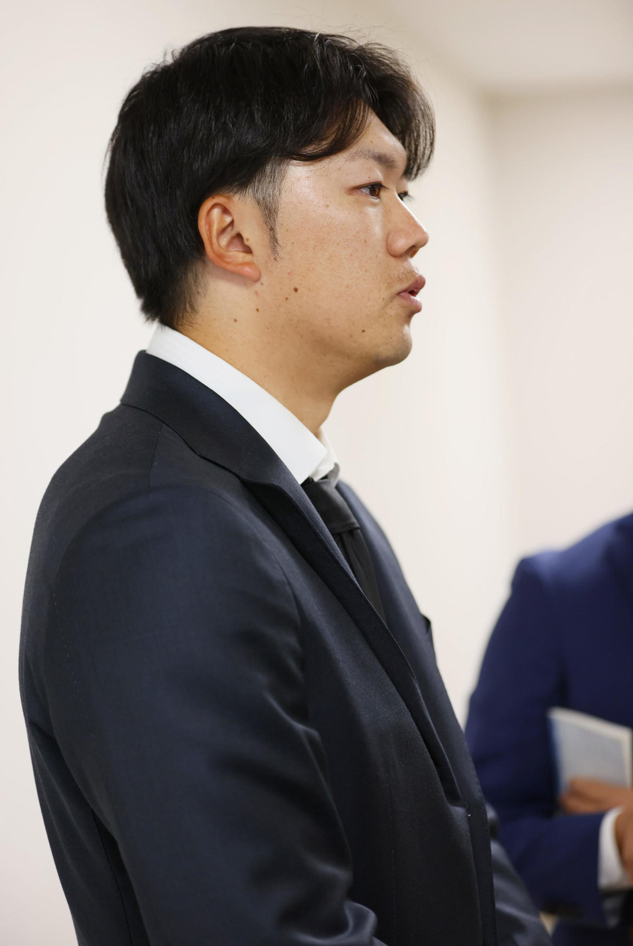 戦力外通告を受け心境を語る阪神楠本（撮影・上山淳一）