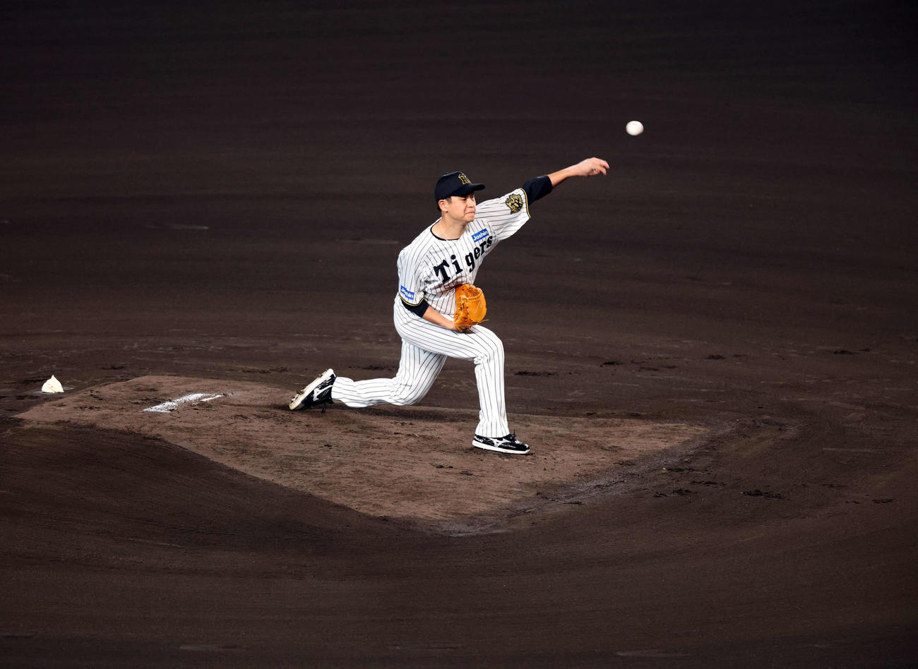阪神対ソフトバンク　力投する阪神大竹（撮影・浅見桂子）