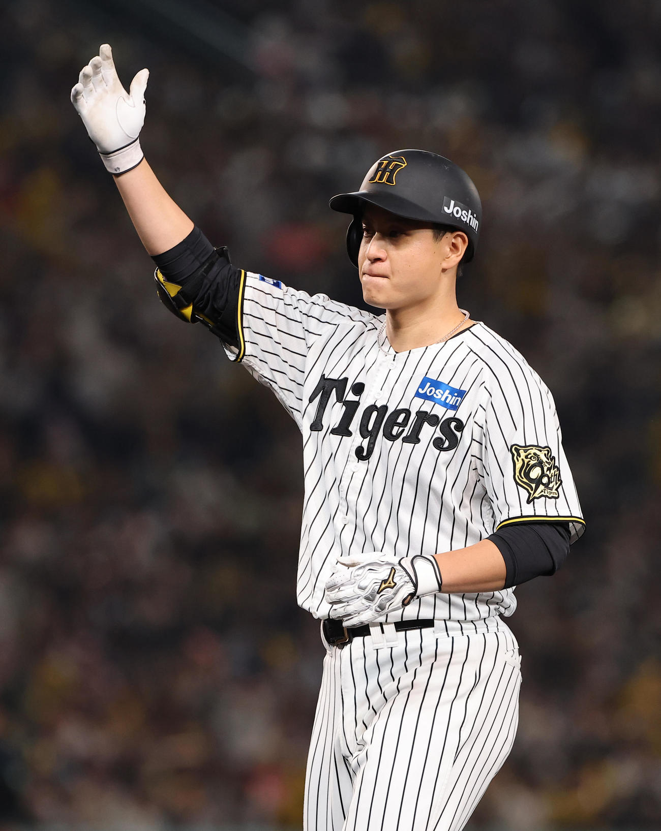 阪神対ソフトバンク　5回裏阪神無死、大竹は安打を放つ（撮影・上田博志）