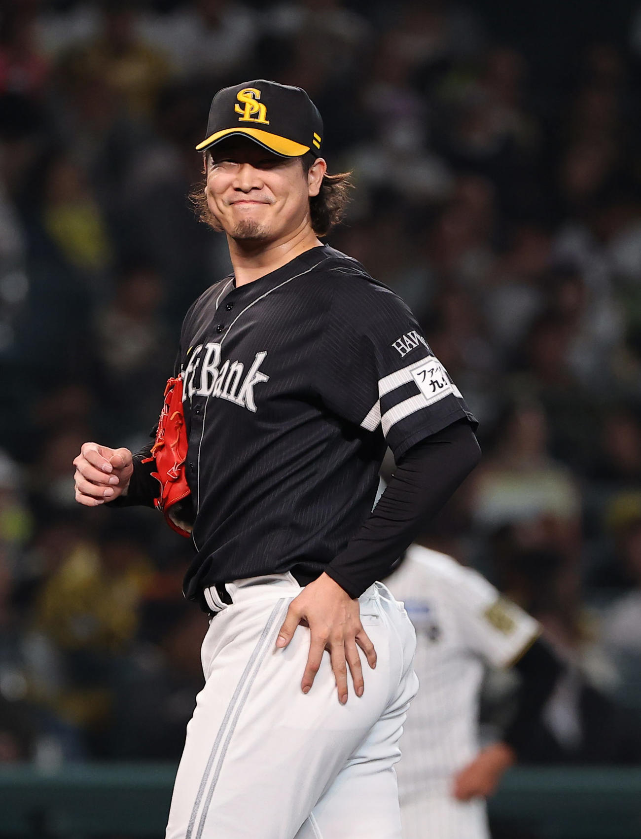 阪神打線を抑え笑顔を見せる杉山（撮影・上田博志）