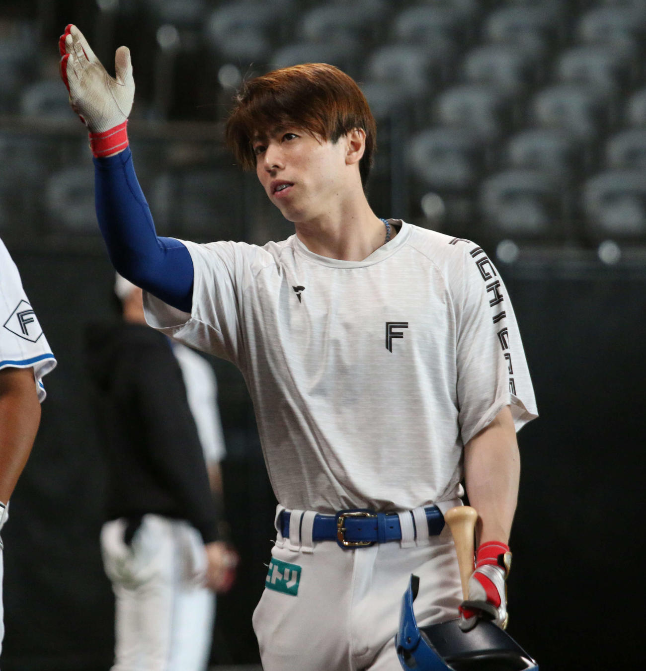 エスコンフィールドで秋季キャンプに参加した日本ハム五十幡（撮影・木下大輔）
