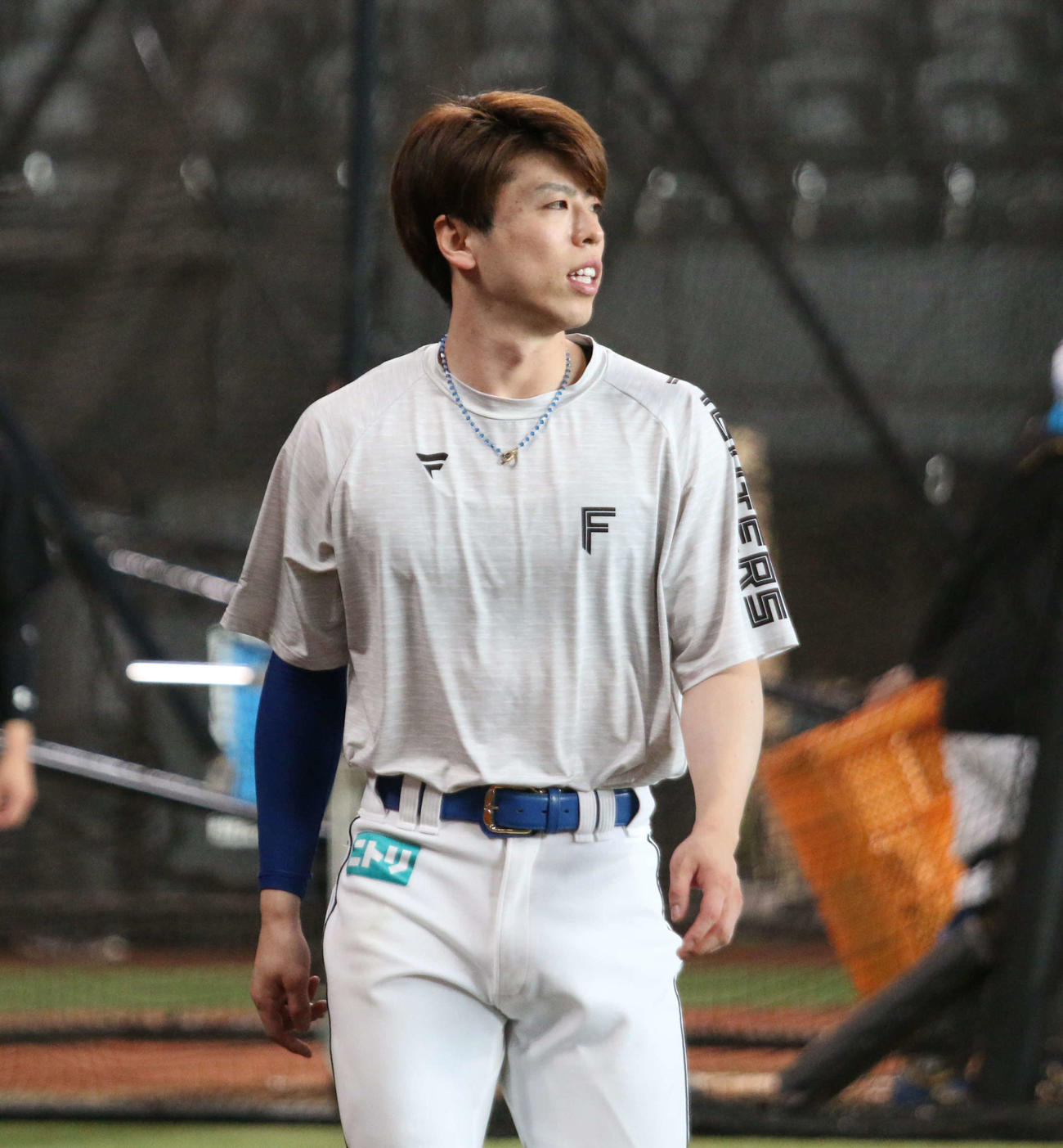 エスコンフィールドで秋季キャンプに参加した日本ハム五十幡（撮影・木下大輔）