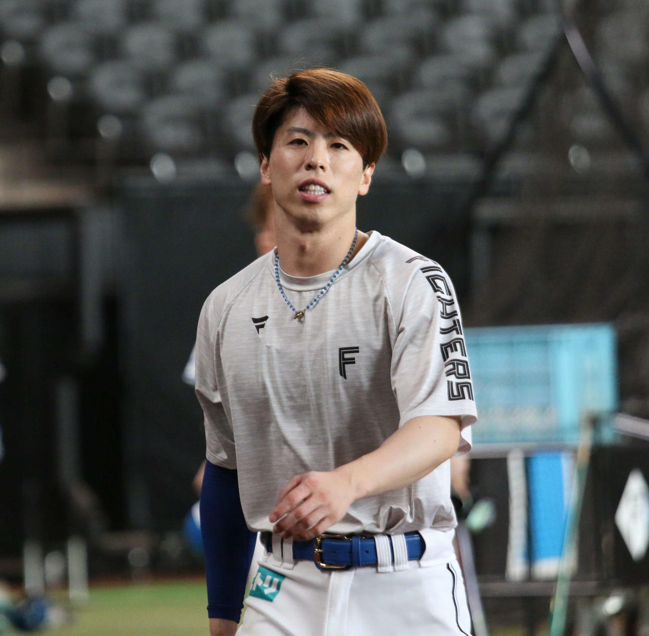 エスコンフィールドで秋季キャンプに参加した日本ハム五十幡（撮影・木下大輔）