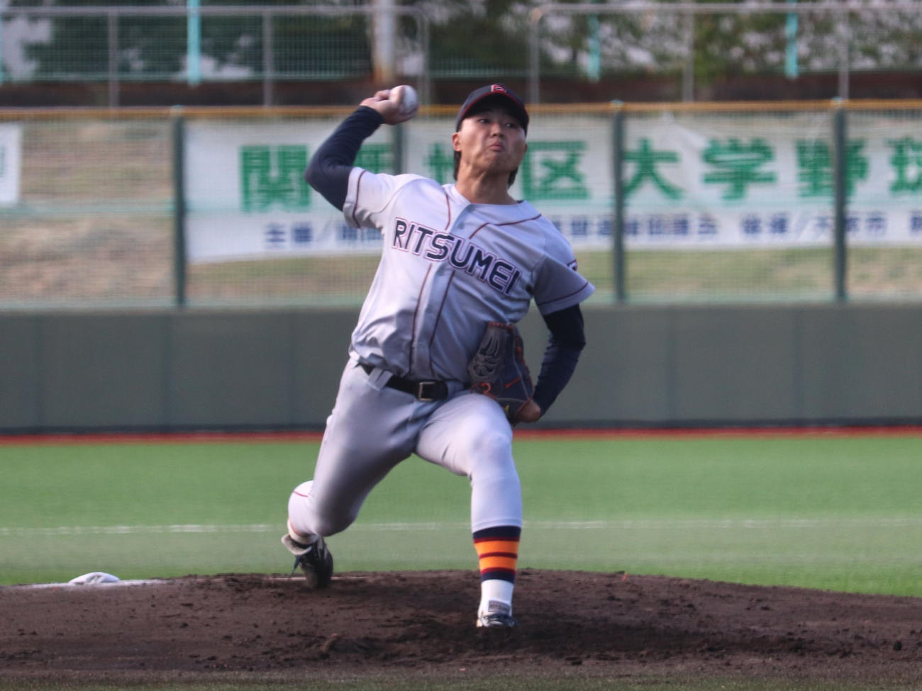 関西地区大学野球選手権　敗者復活戦　奈良学園大対立命大　立命大の先発・高橋（撮影・中島麗）