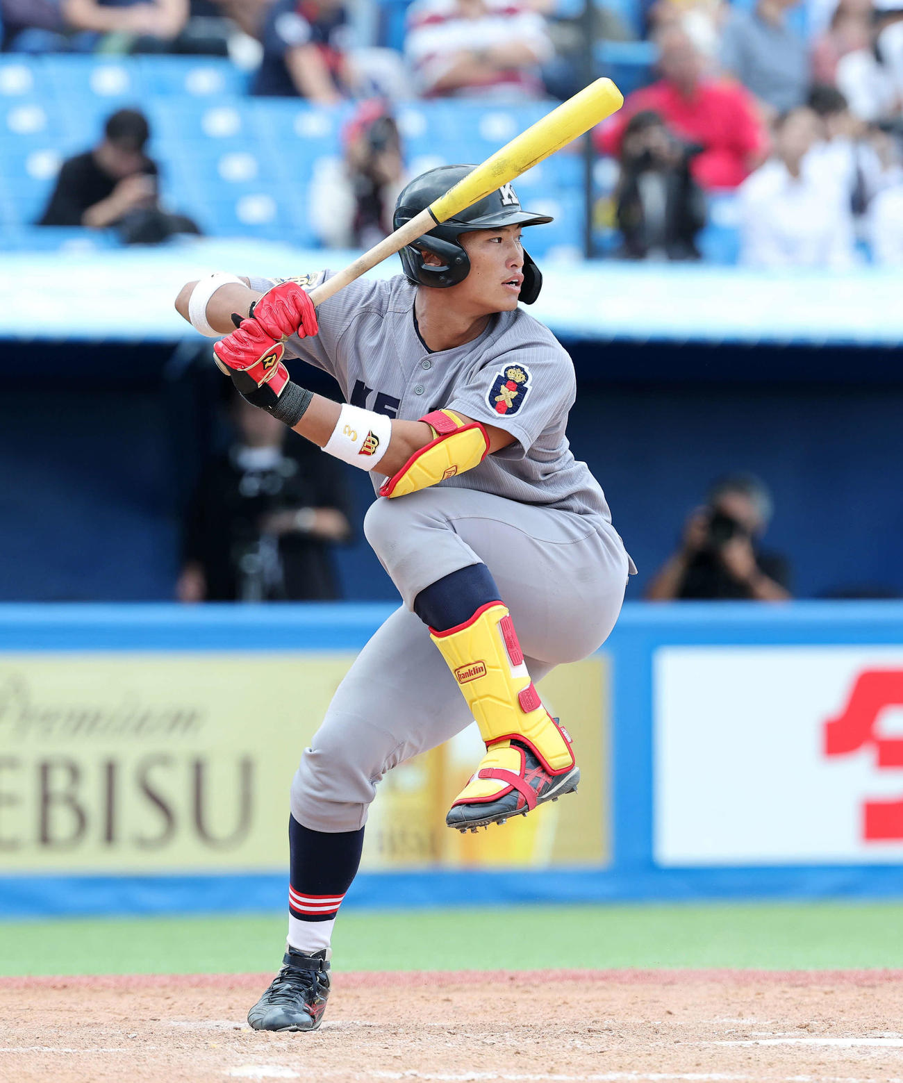 9月、明大戦に出場する慶大・常松