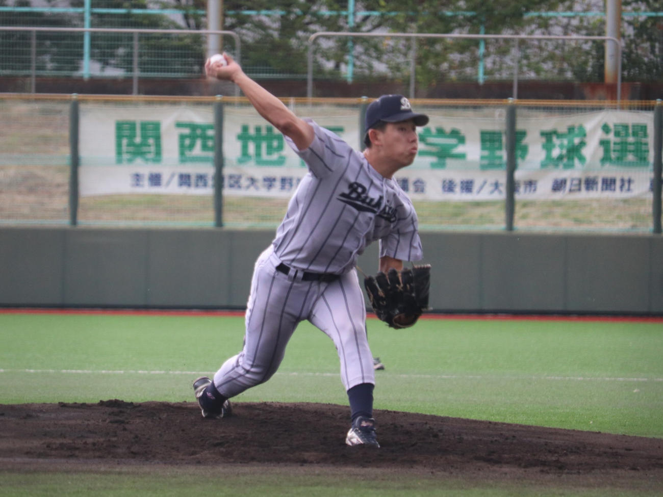 第1代表決定戦　京産大対佛教大　佛教大の先発、野村（撮影・中島麗）