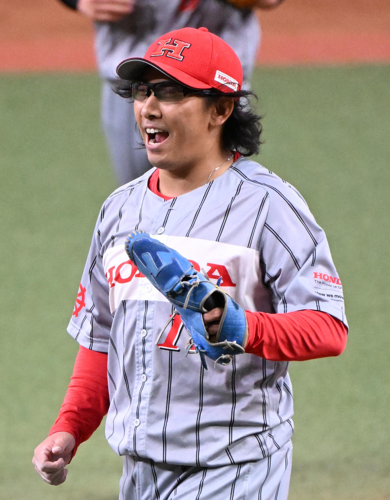 JR西日本対ホンダ鈴鹿　完全試合を達成したホンダ鈴鹿の井村（撮影・石井愛子）