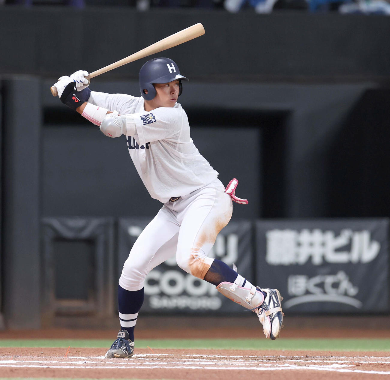 北海学園大・常谷の打撃フォーム（2025年8月15日）