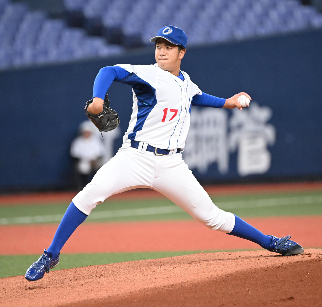 日本製鉄山口対王子　先発する王子・樋口（撮影・和賀正仁）