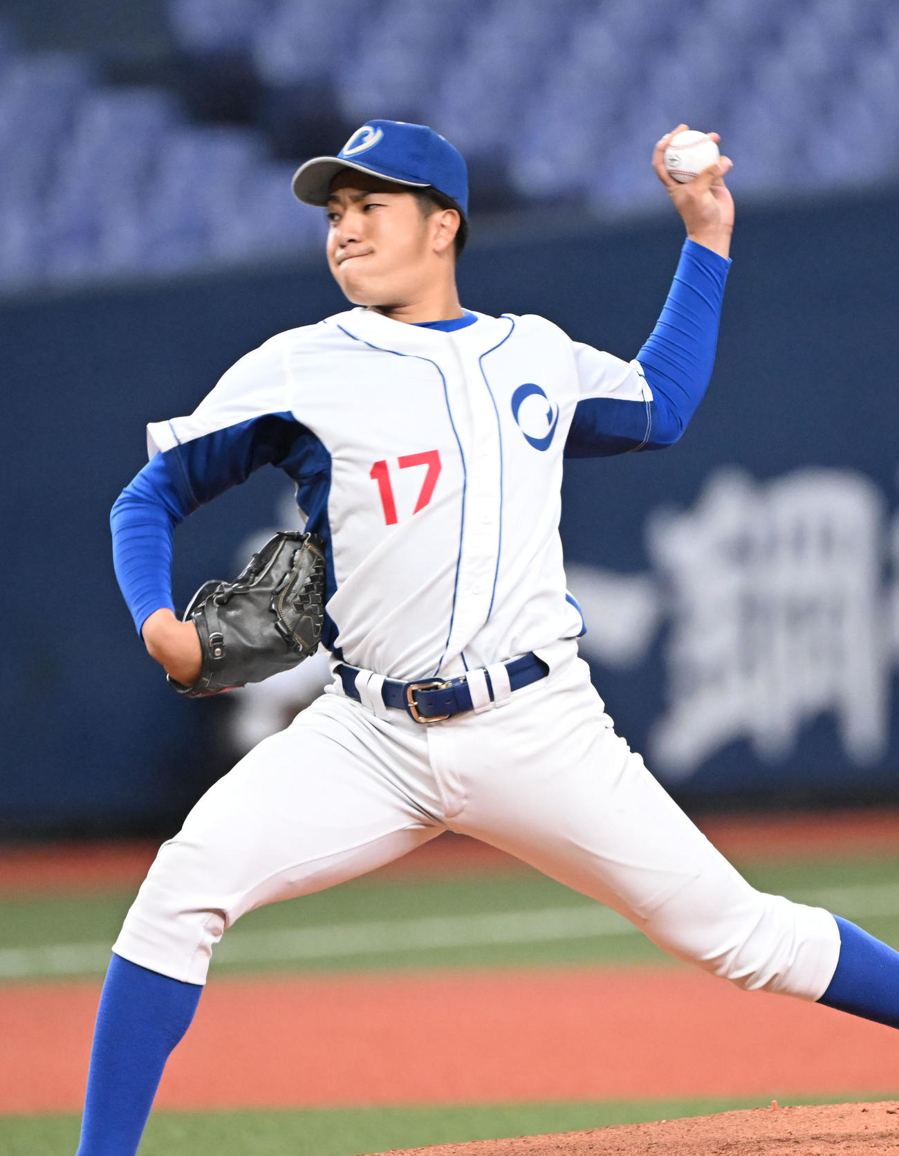 日本製鉄山口対王子　先発する王子・樋口（撮影・和賀正仁）