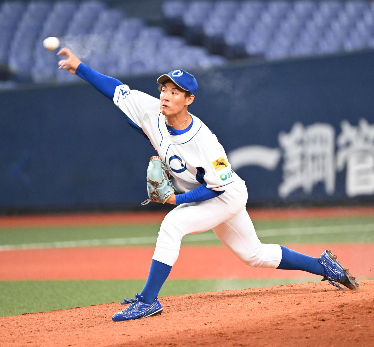 日本製鉄山口対王子　7回、王子2番手で登板する九谷（撮影・和賀正仁）