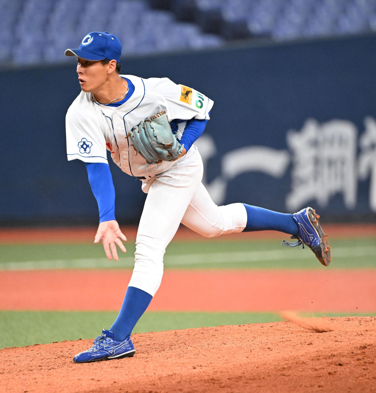 日本製鉄山口対王子　7回、王子2番手で登板する九谷（撮影・和賀正仁）