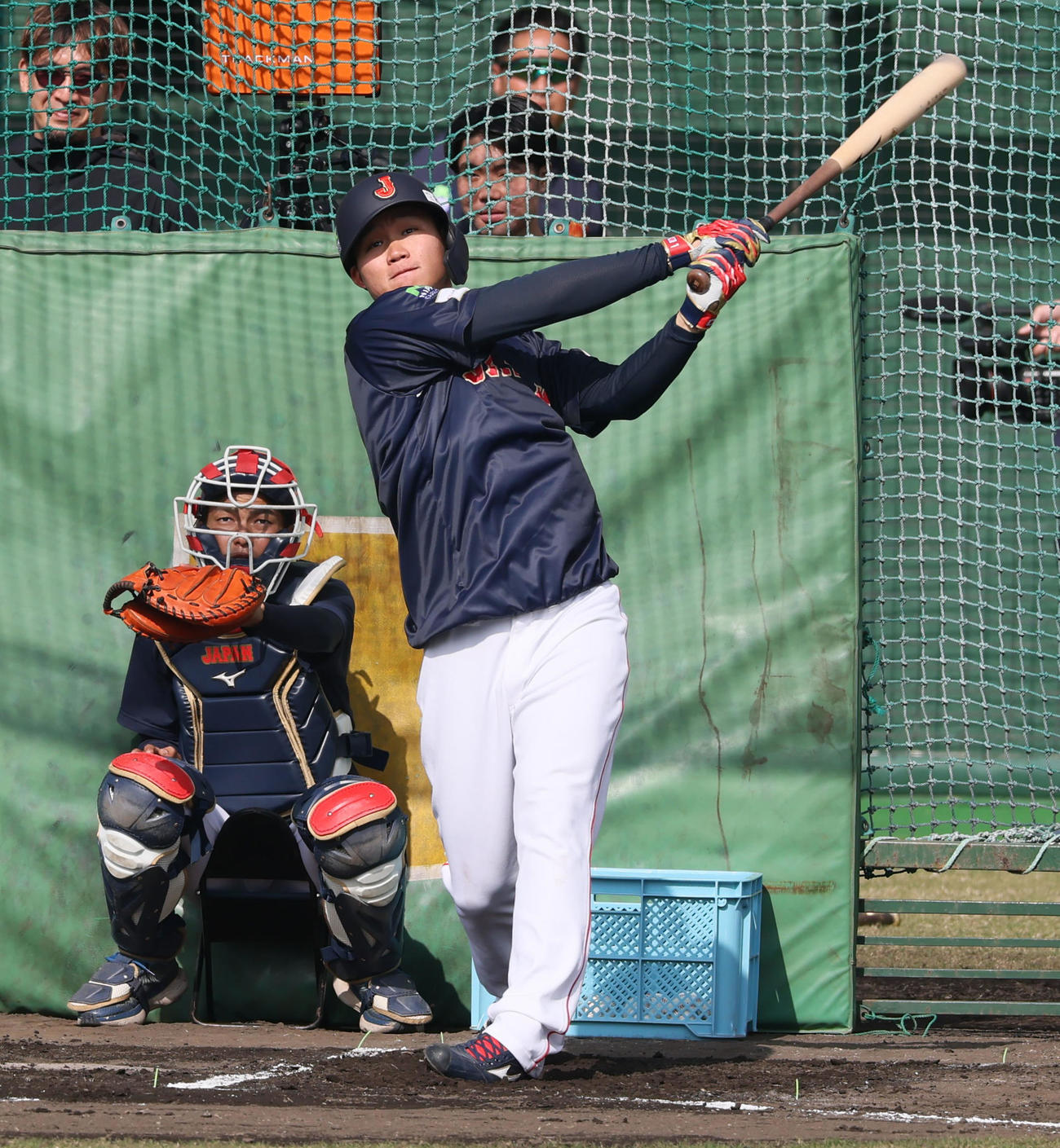 打撃練習する森下（撮影・加藤哉）