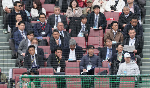 トライアウト 球団関係者ら(撮影・加藤孝規)