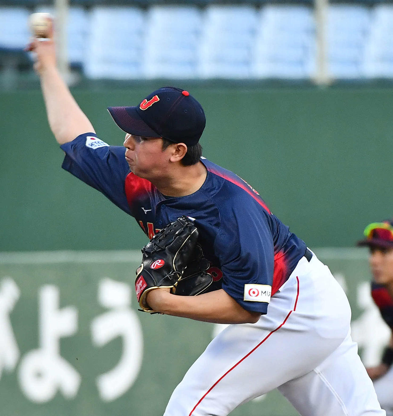 日本対広島　10回裏、タイブレーク想定で登板した藤平（撮影・岩下翔太）