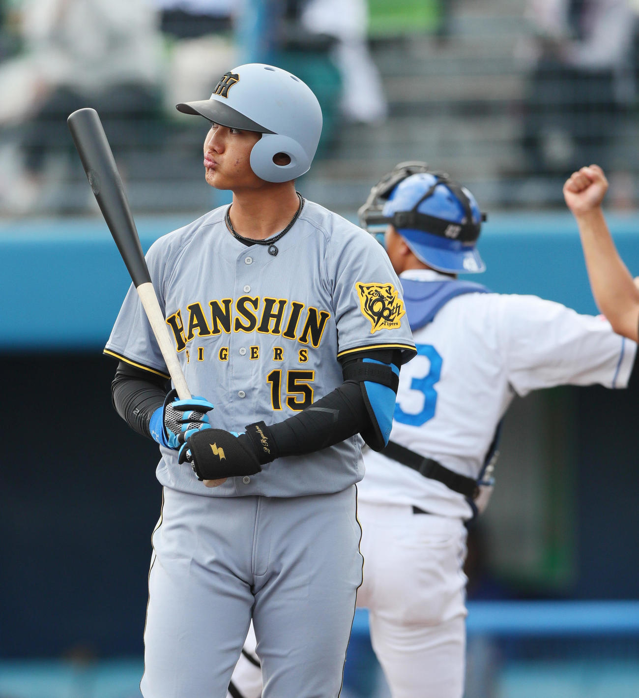 練習試合・中日対阪神　9回表阪神無死、代打西純は見逃し三振に倒れる（撮影・上山淳一）
