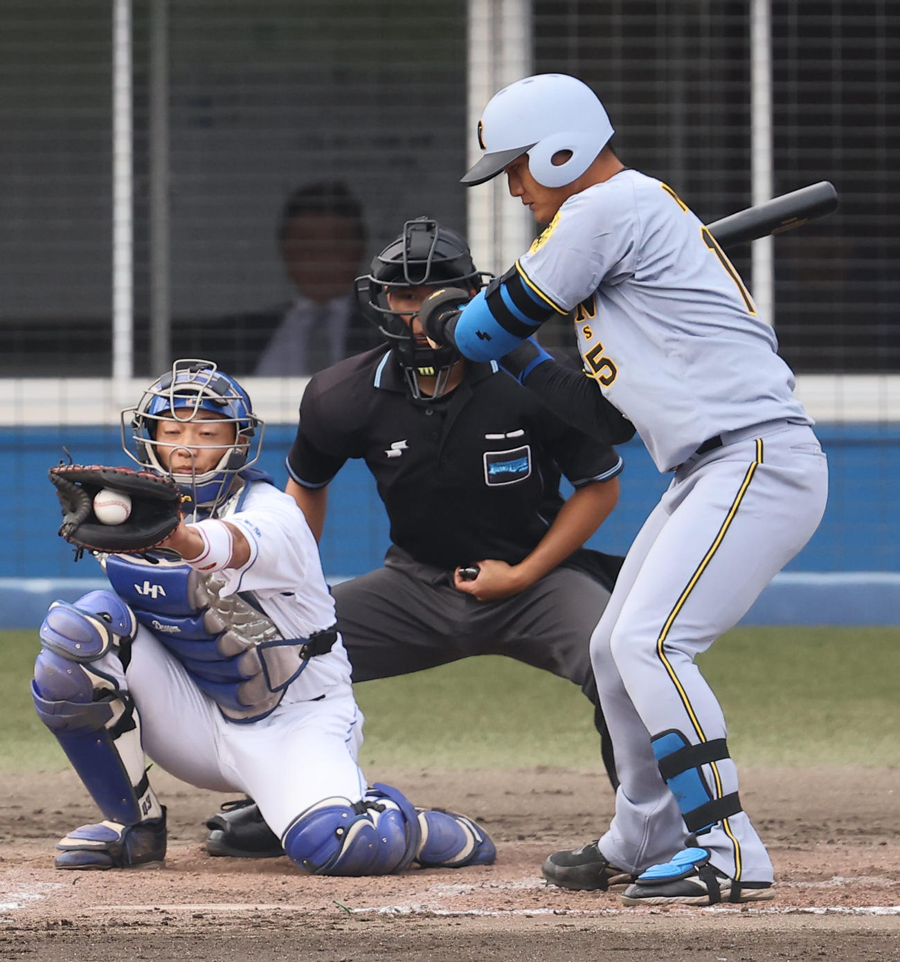 中日対阪神　9回表阪神無死、西純は見逃し三振に倒れる（撮影・上田博志）