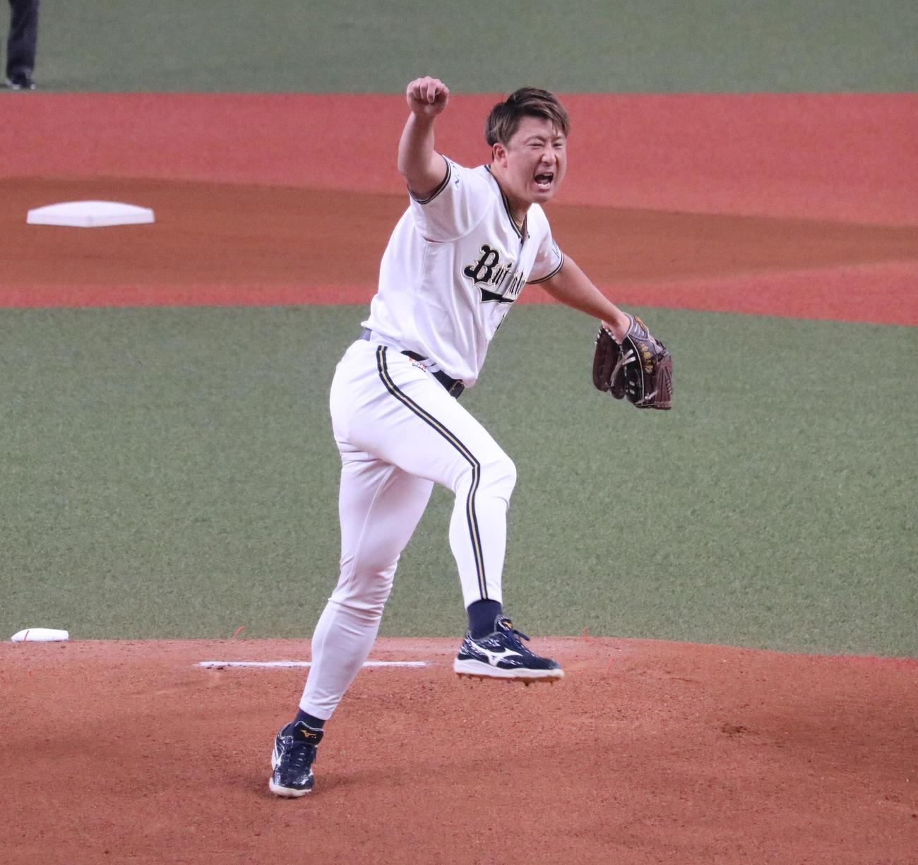 NTT東日本－ヤマハ　レジェンド始球式に登場したオリックス杉本（撮影・林亮佑）