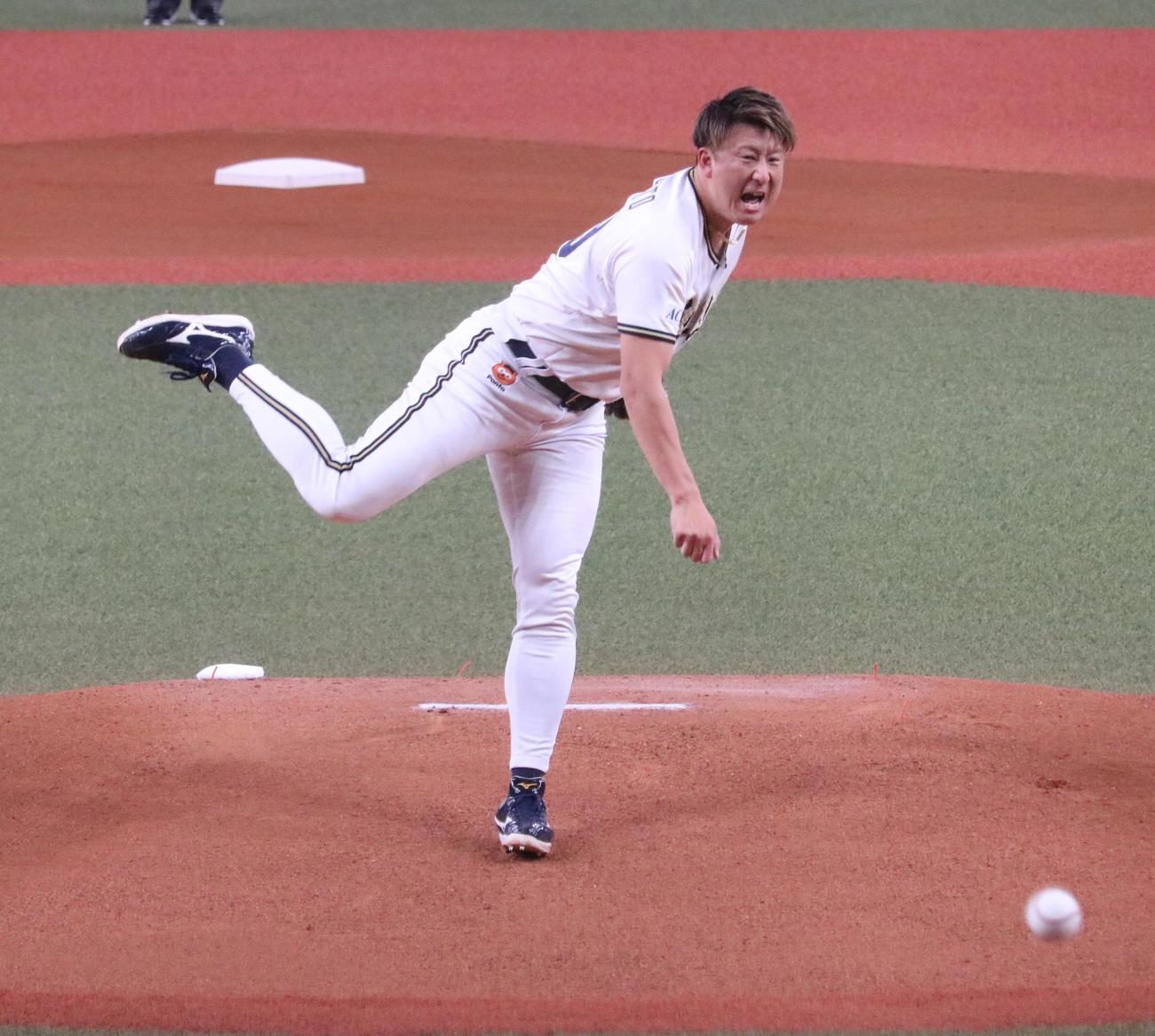 NTT東日本－ヤマハ　レジェンド始球式に登場したオリックス杉本（撮影・林亮佑）