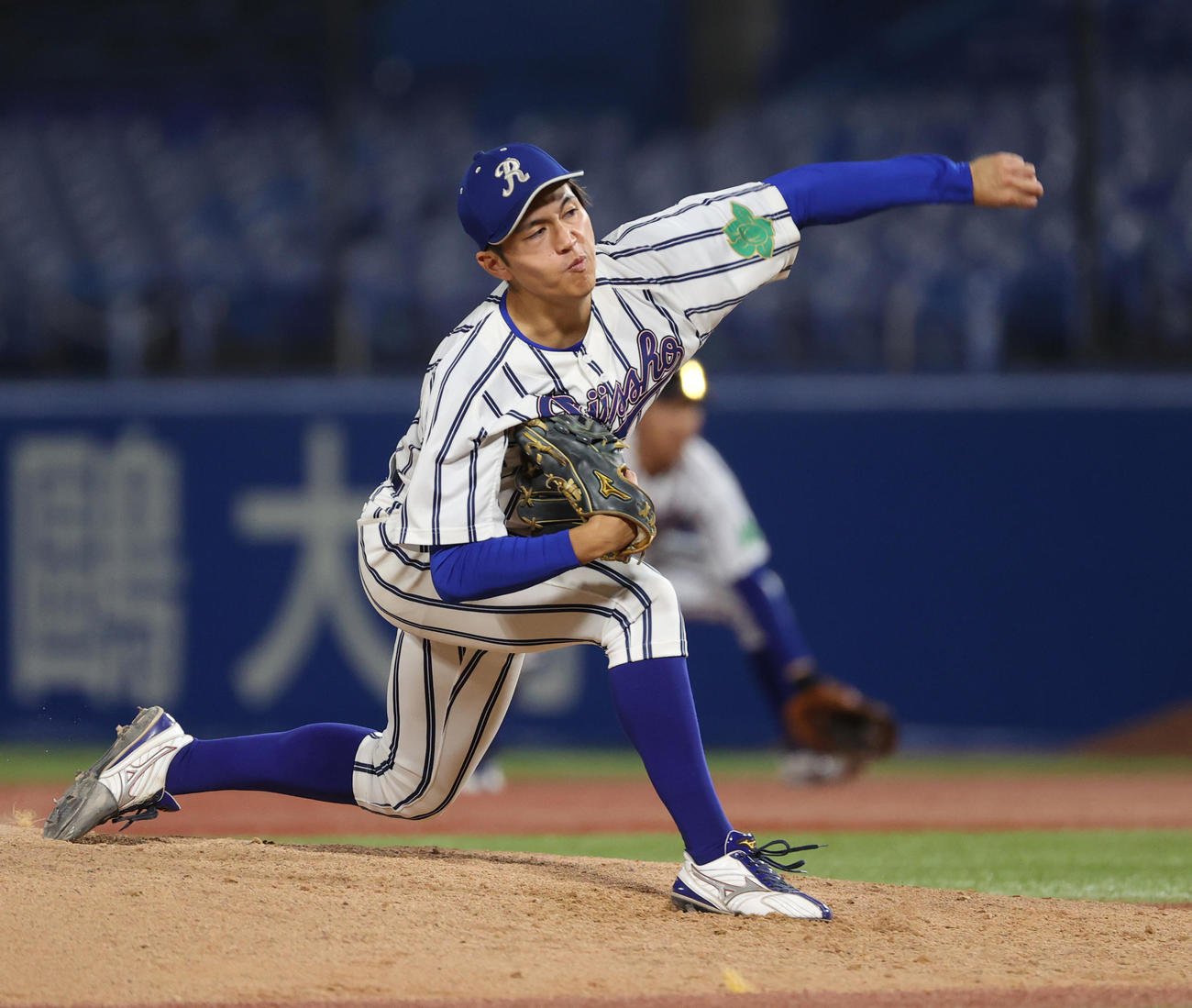 立正大対駒大　先発した立正大・仁田（撮影・柴田隆二）