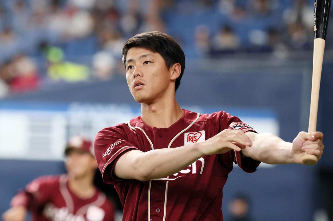 楽天辰己涼介（2025年6月29日撮影）